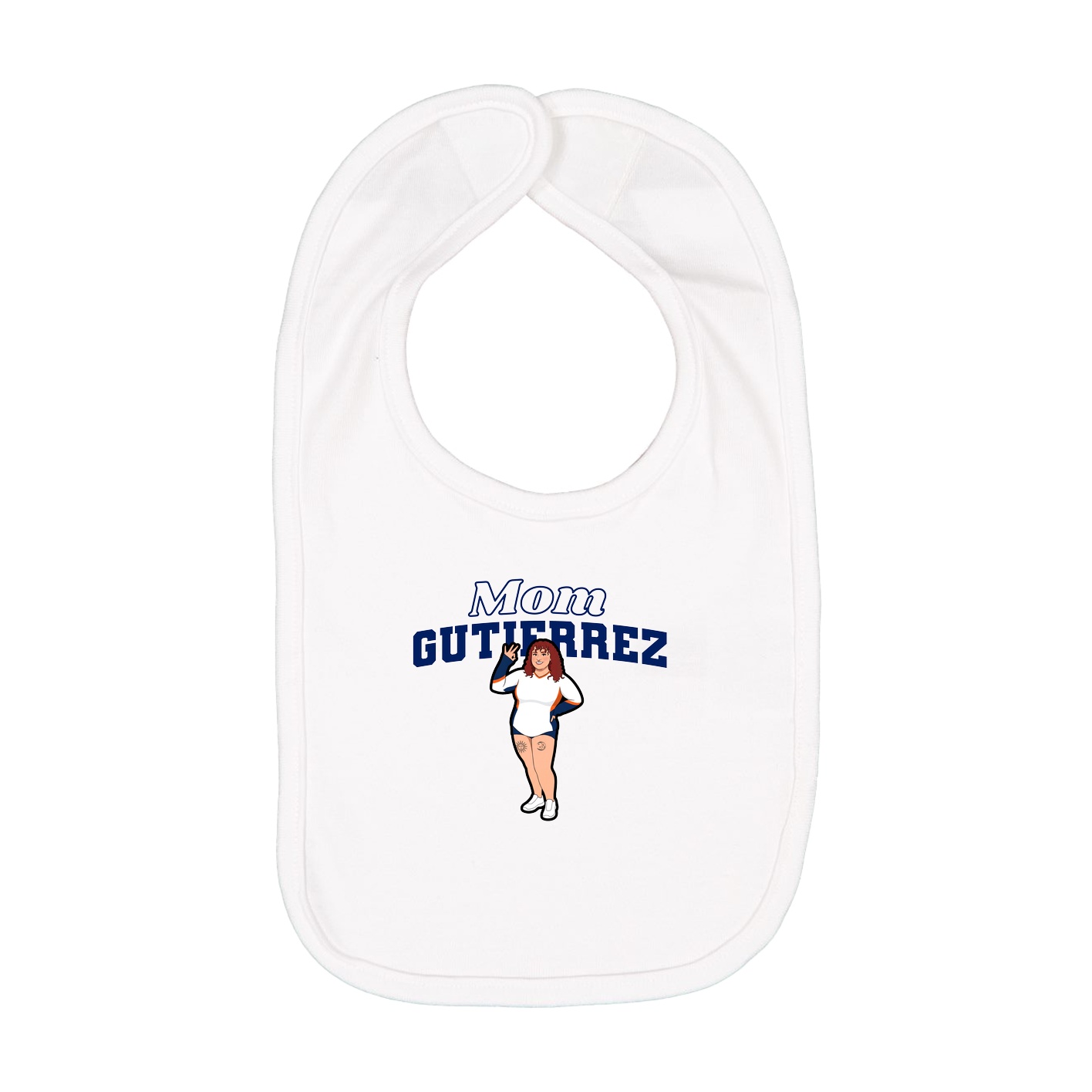 Infant Bib — Mothers Day Block in White