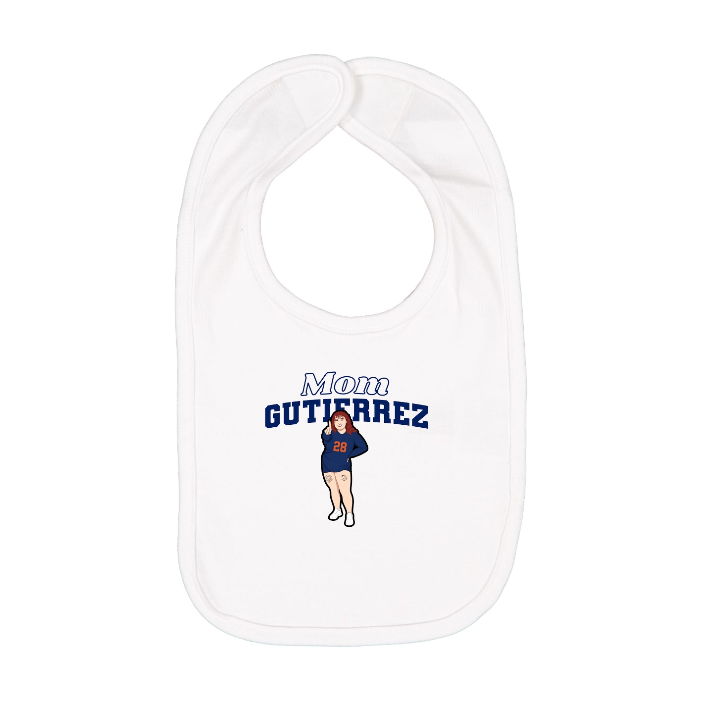 Infant Bib — Mothers Day Block in White