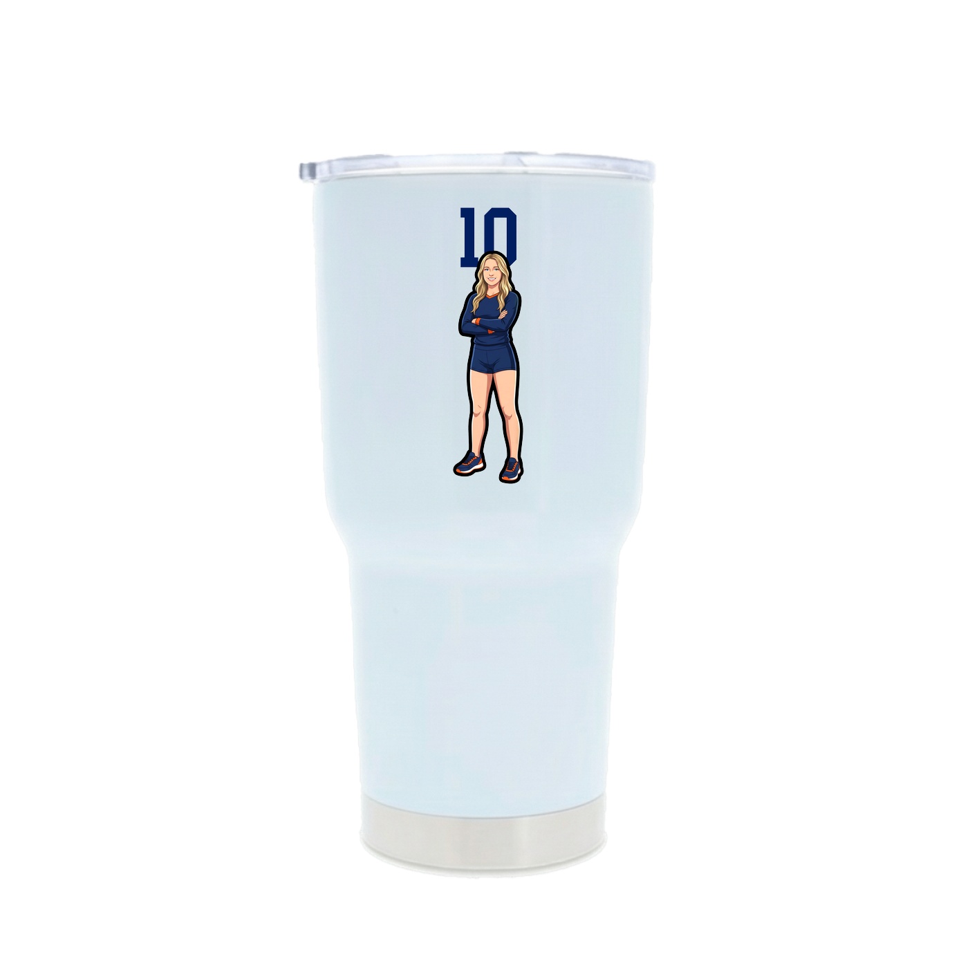 30oz Stainless Steel Tumbler — Number Top in White