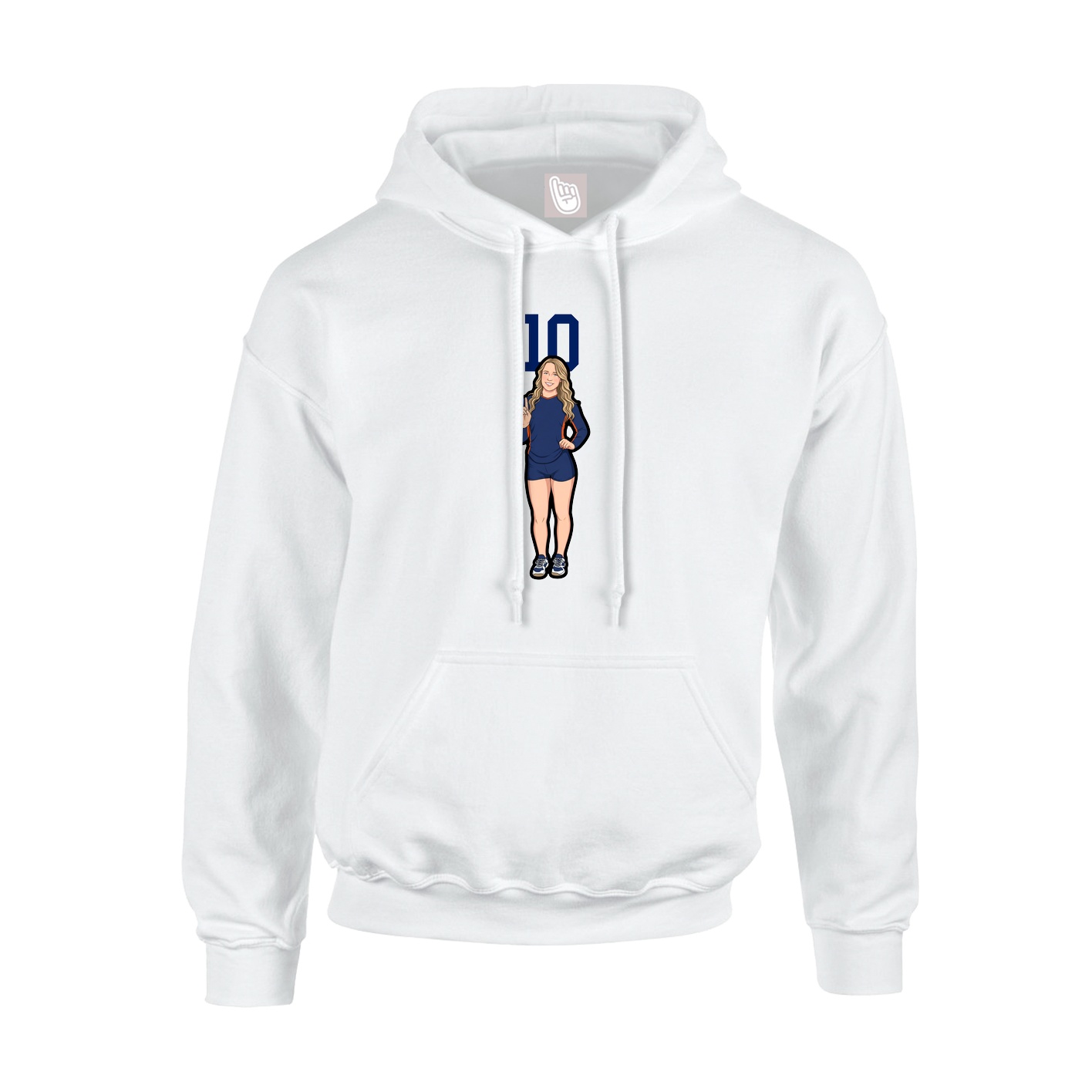 Hoodie — Number Top in White