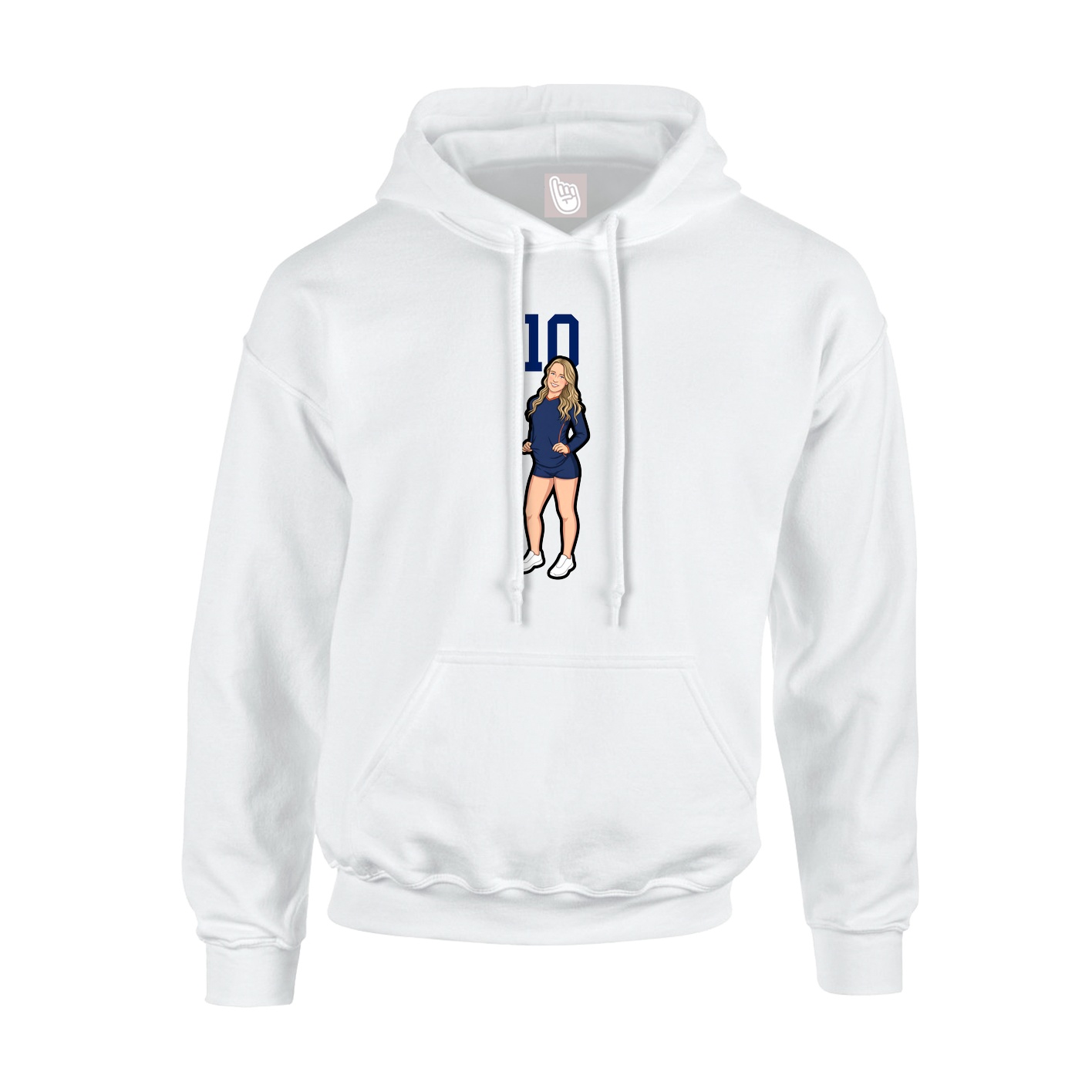 Youth Hoodie — Number Top in White