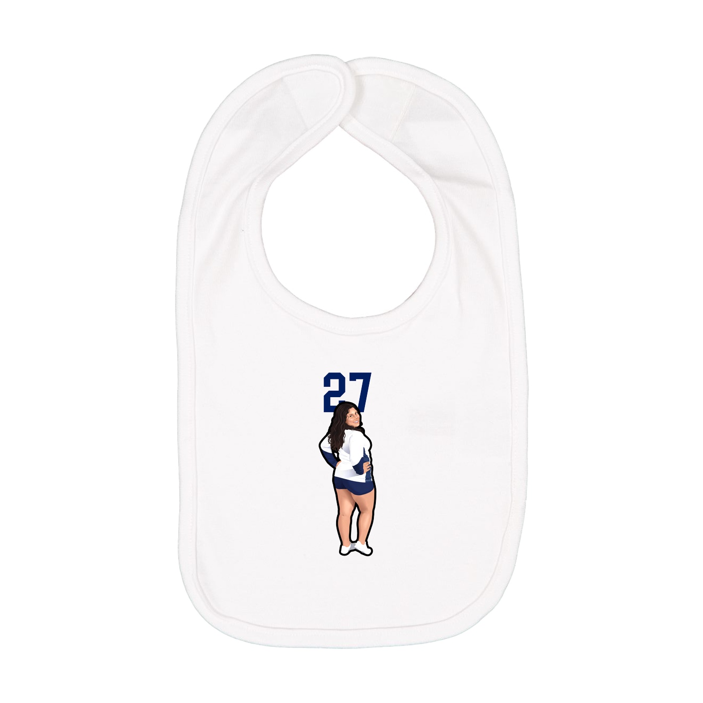 Infant Bib — Number Top in White