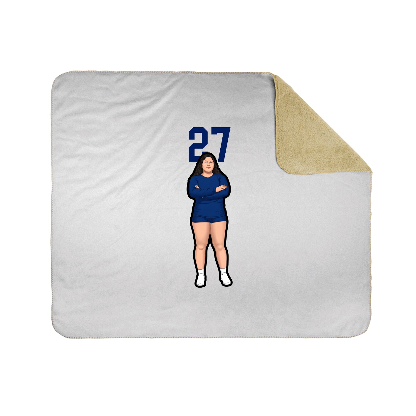 Throw Blanket — Number Top in White