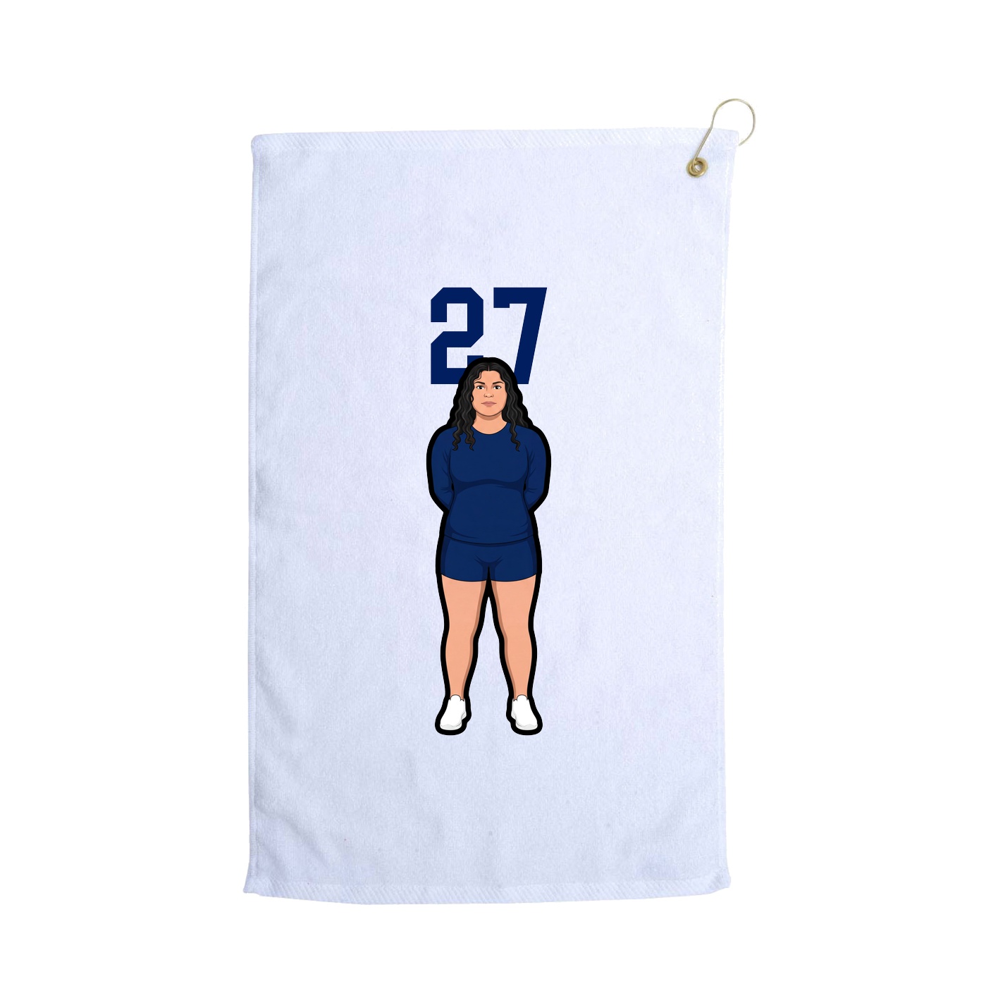 Golf Towel — Number Top in White