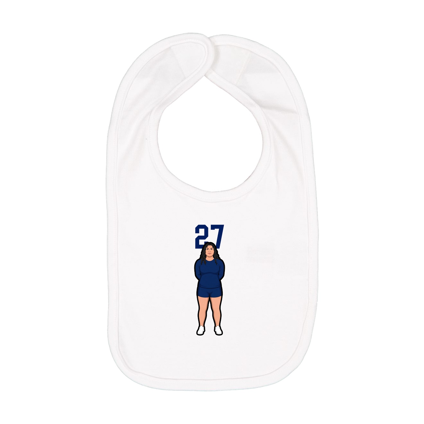 Infant Bib — Number Top in White