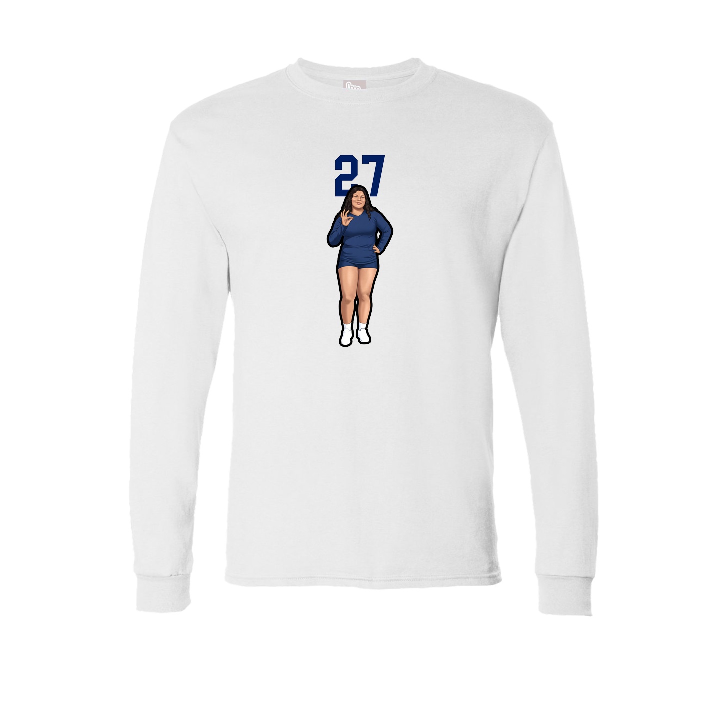 Long Sleeve Tee — Number Top in White