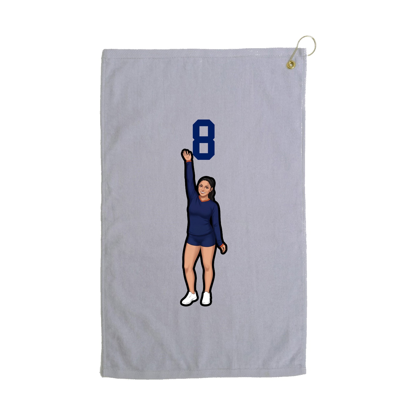Golf Towel — Number Top in Grey