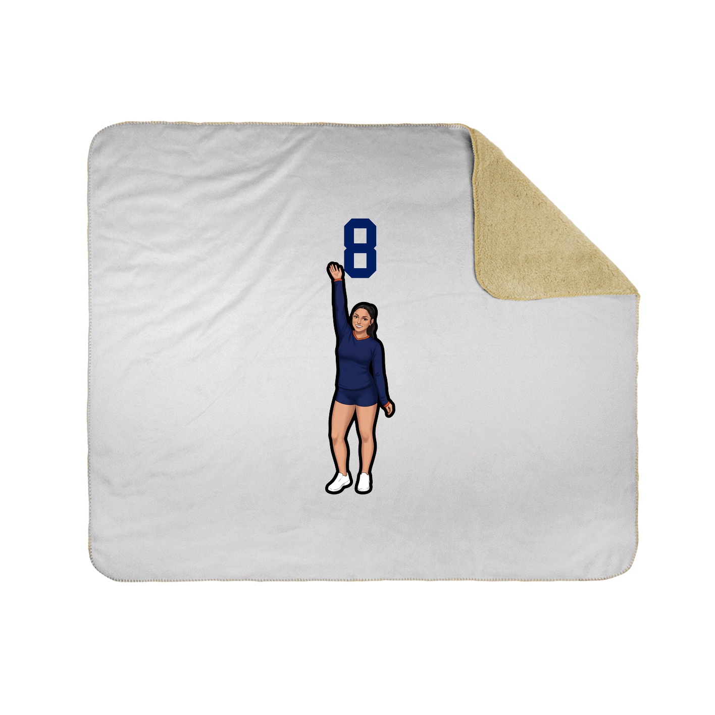 Throw Blanket — Number Top in White