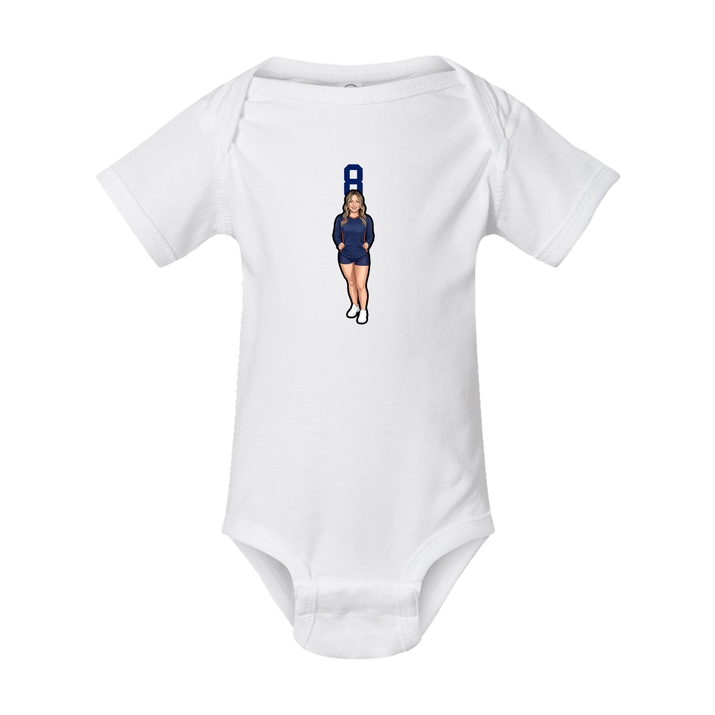Baby Onesie — Number Top in White