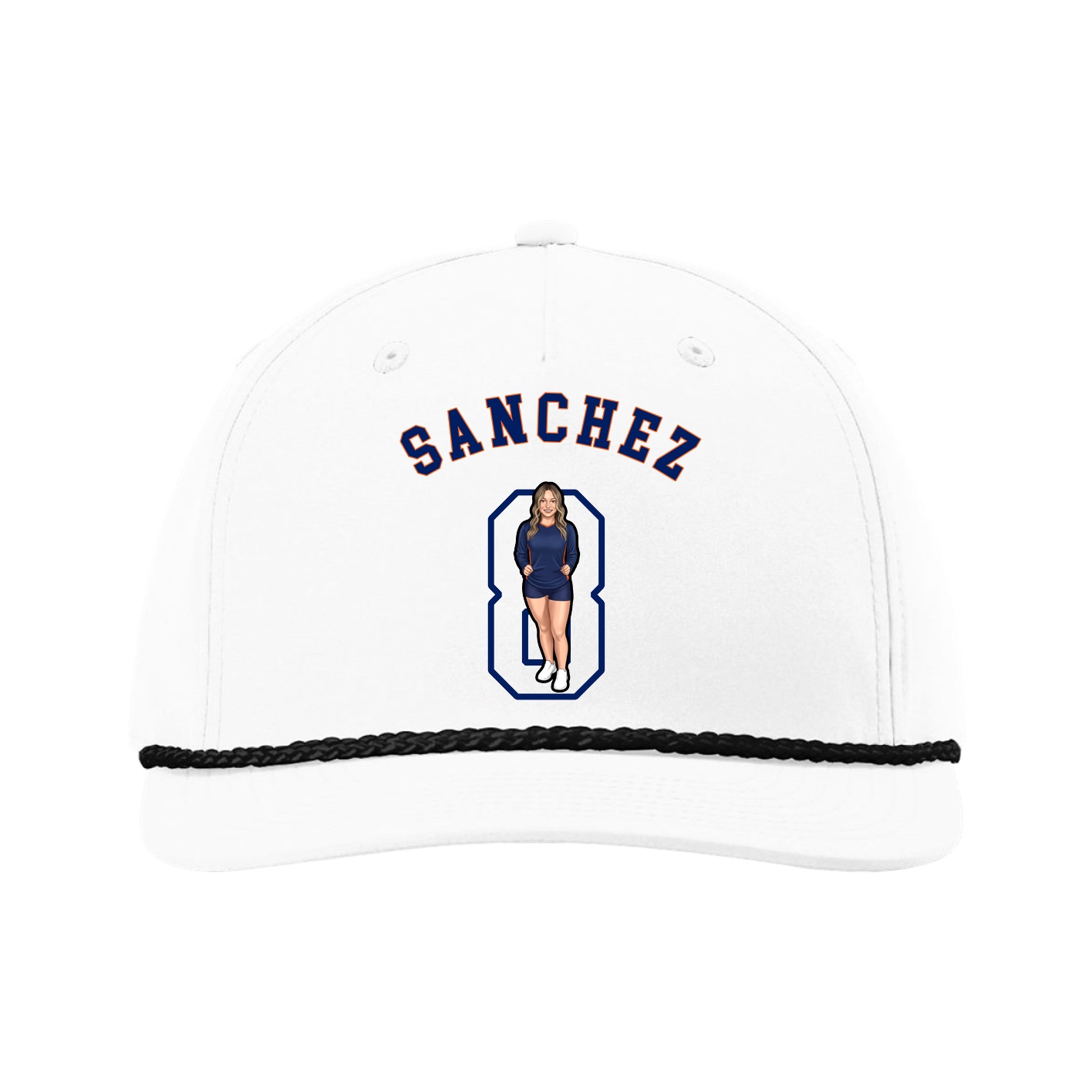 Five-Panel Classic Rope Cap — Shirsey Arch in White