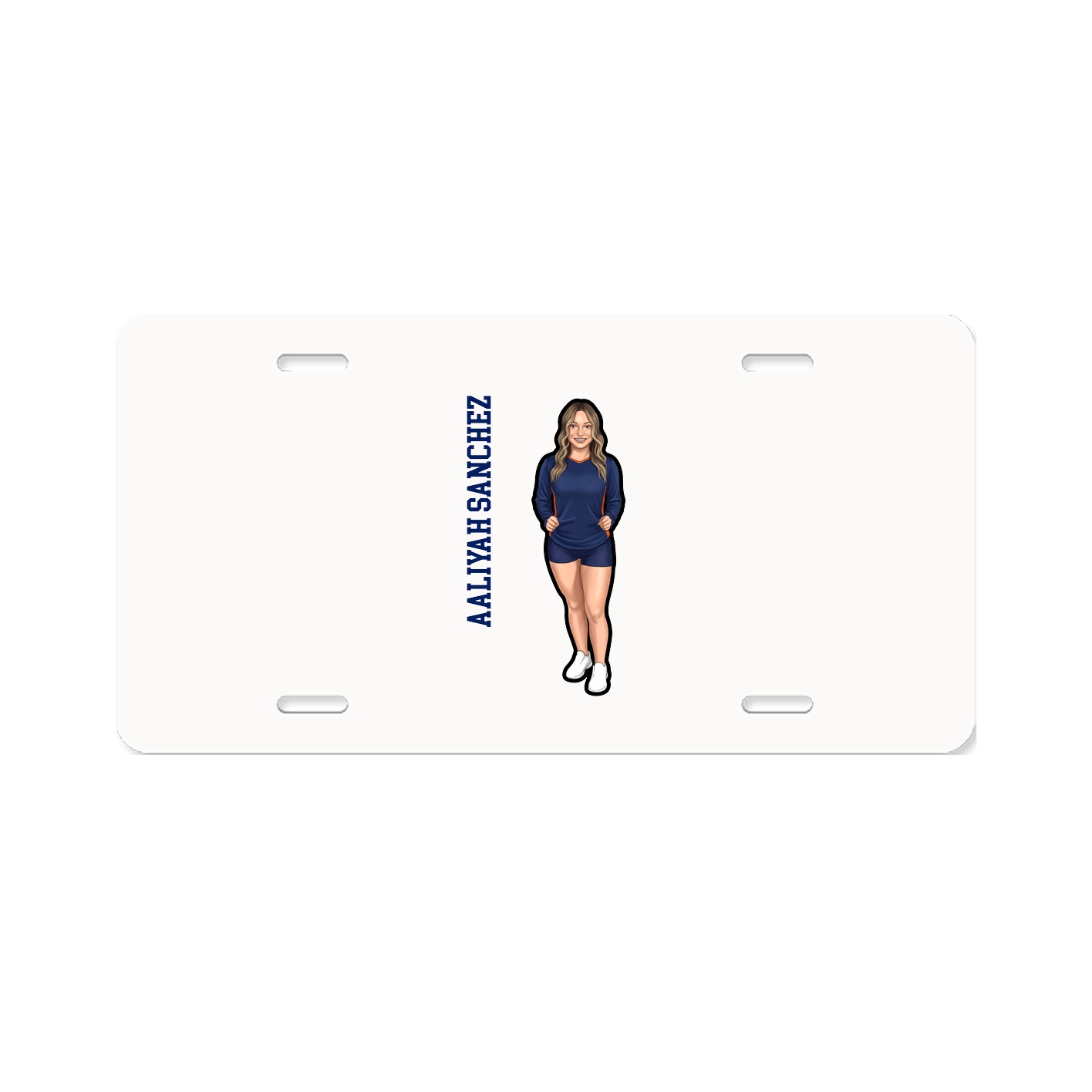 License Plate — Name Vertical in Classic