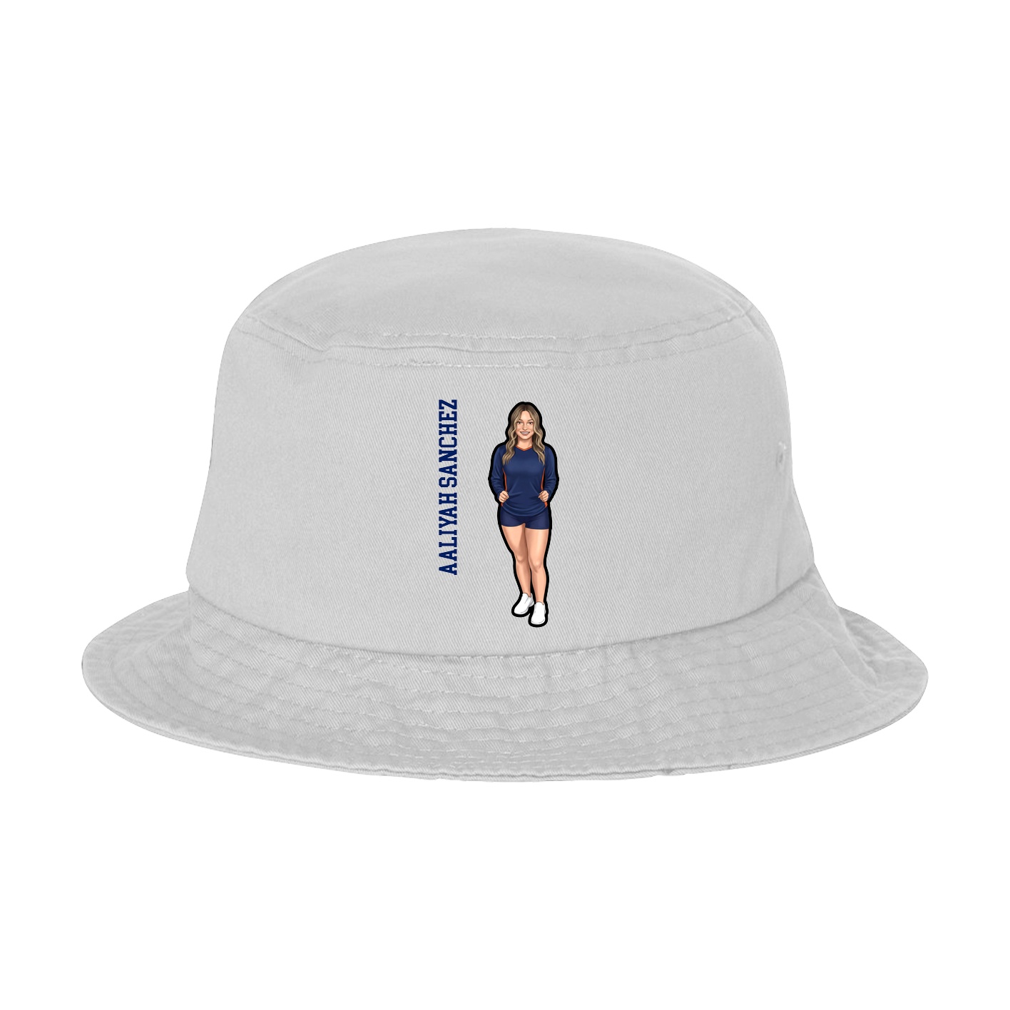 Bucket Cap — Name Vertical in White