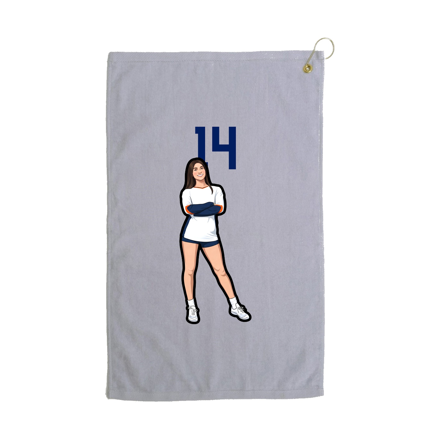 Golf Towel — Number Top in Grey