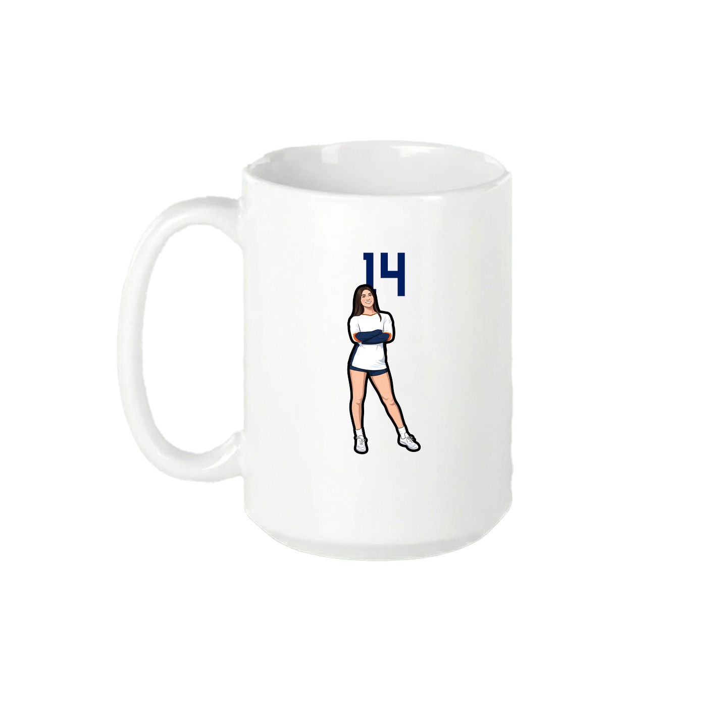 15oz Coffee Mug — Number Top in White
