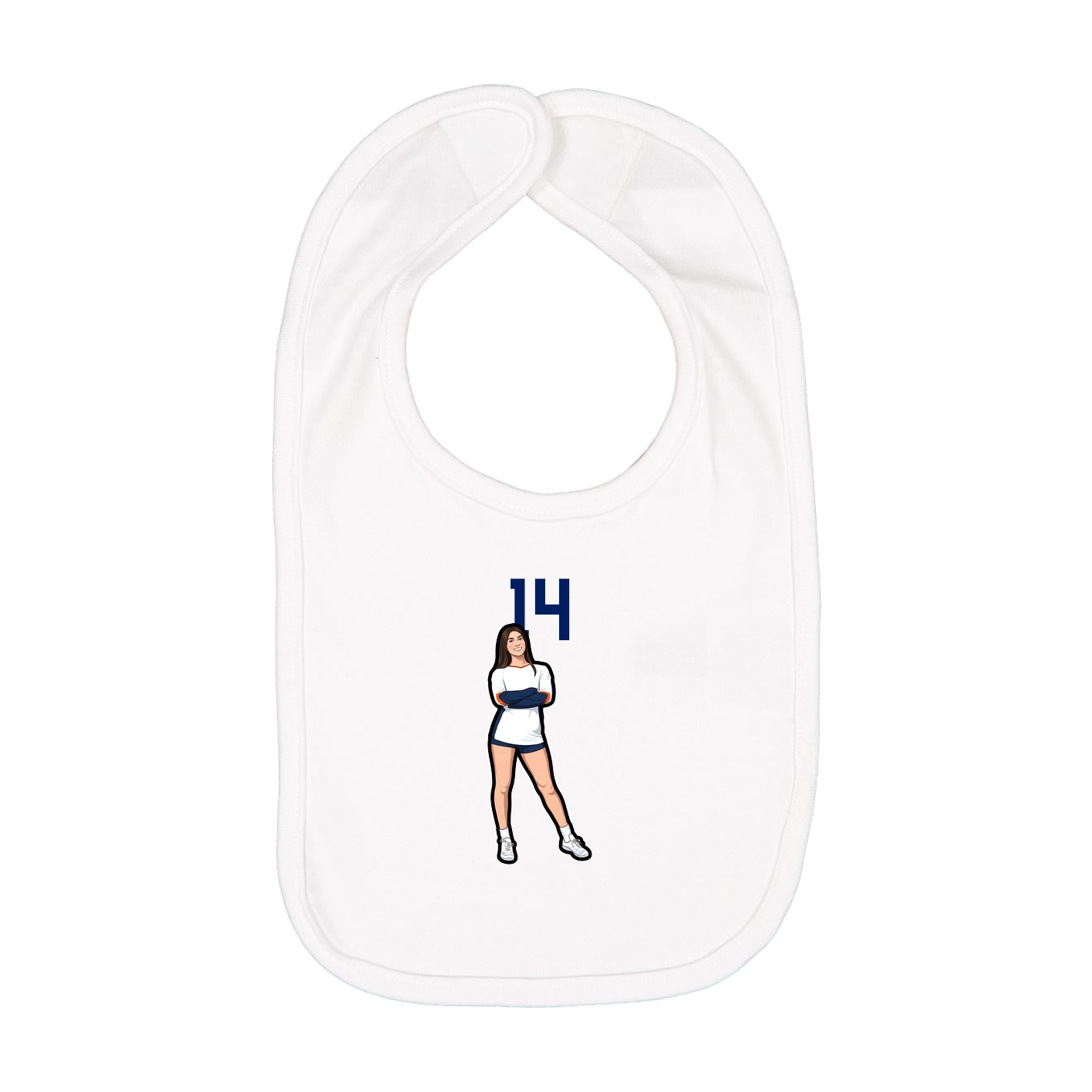 Infant Bib — Number Top in White