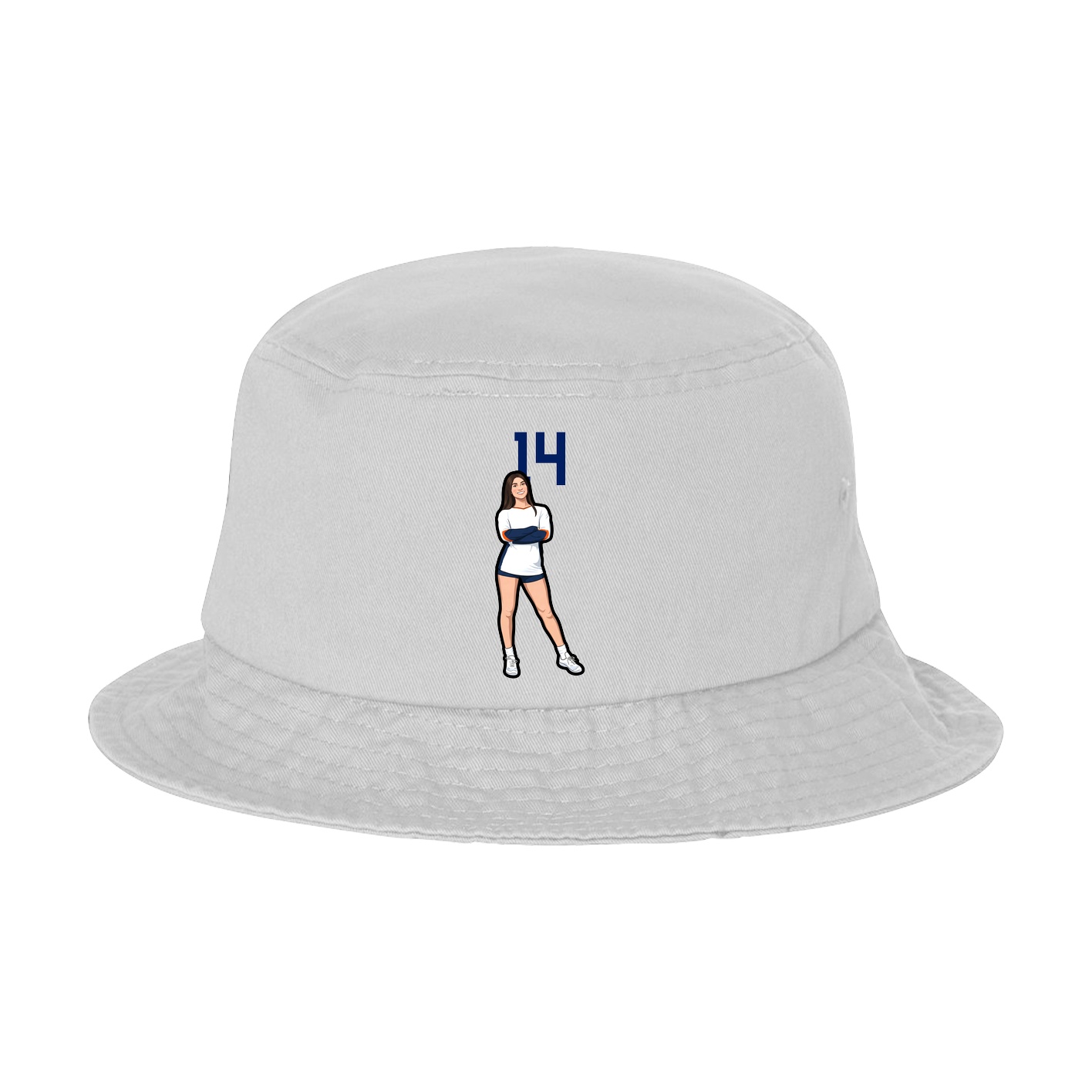 Bucket Cap — Number Top in White