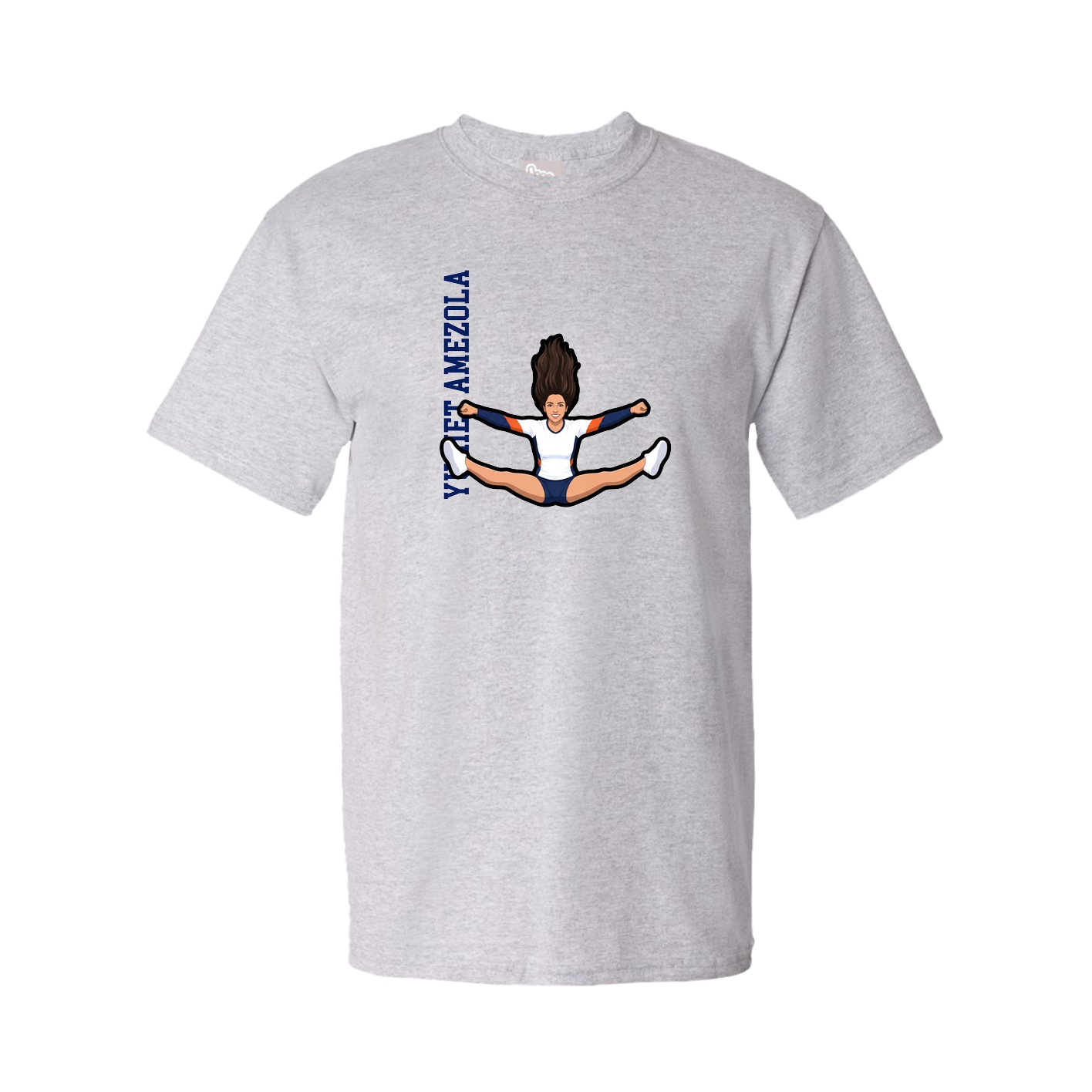 Tee — Name Vertical in Grey