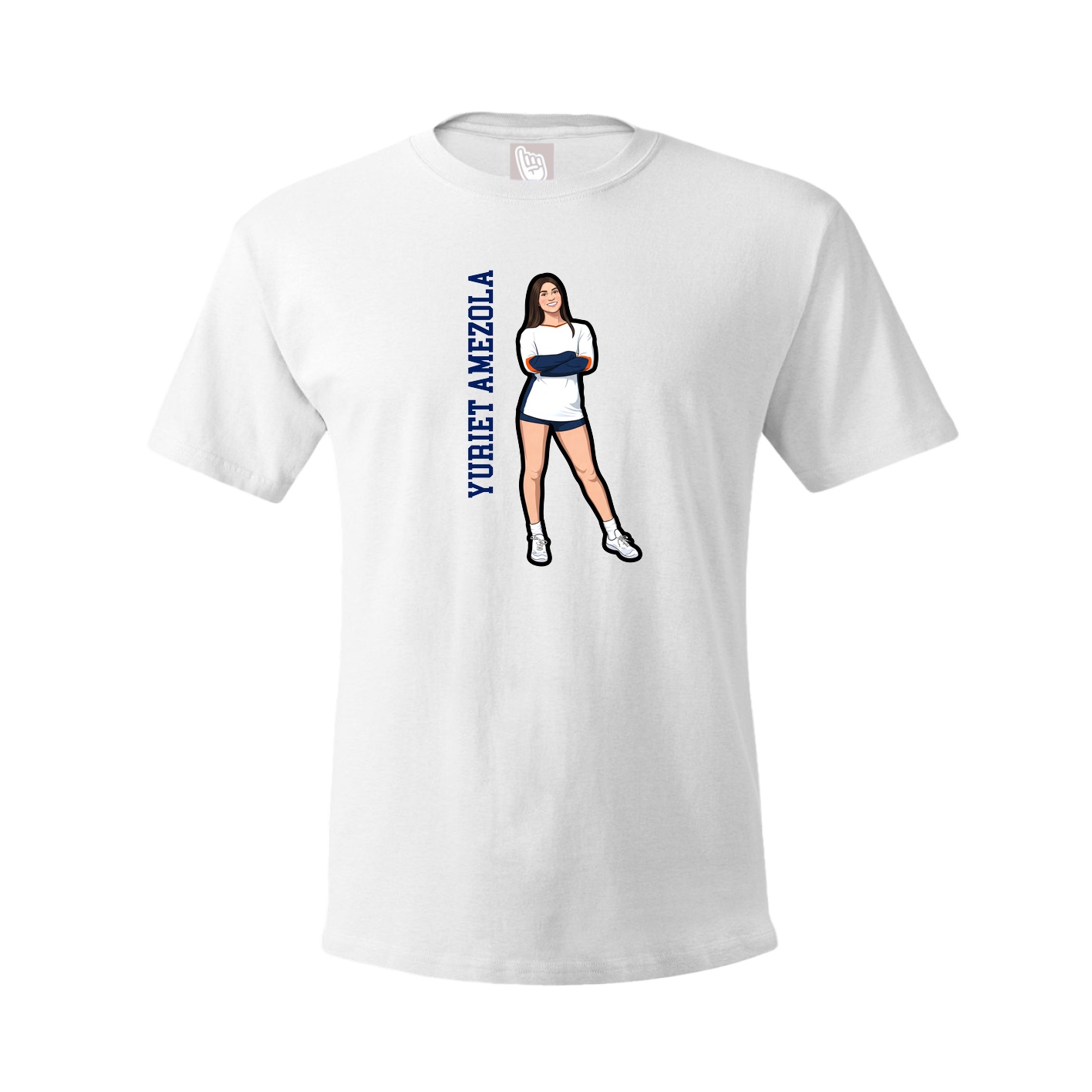 Tee — Name Vertical in White
