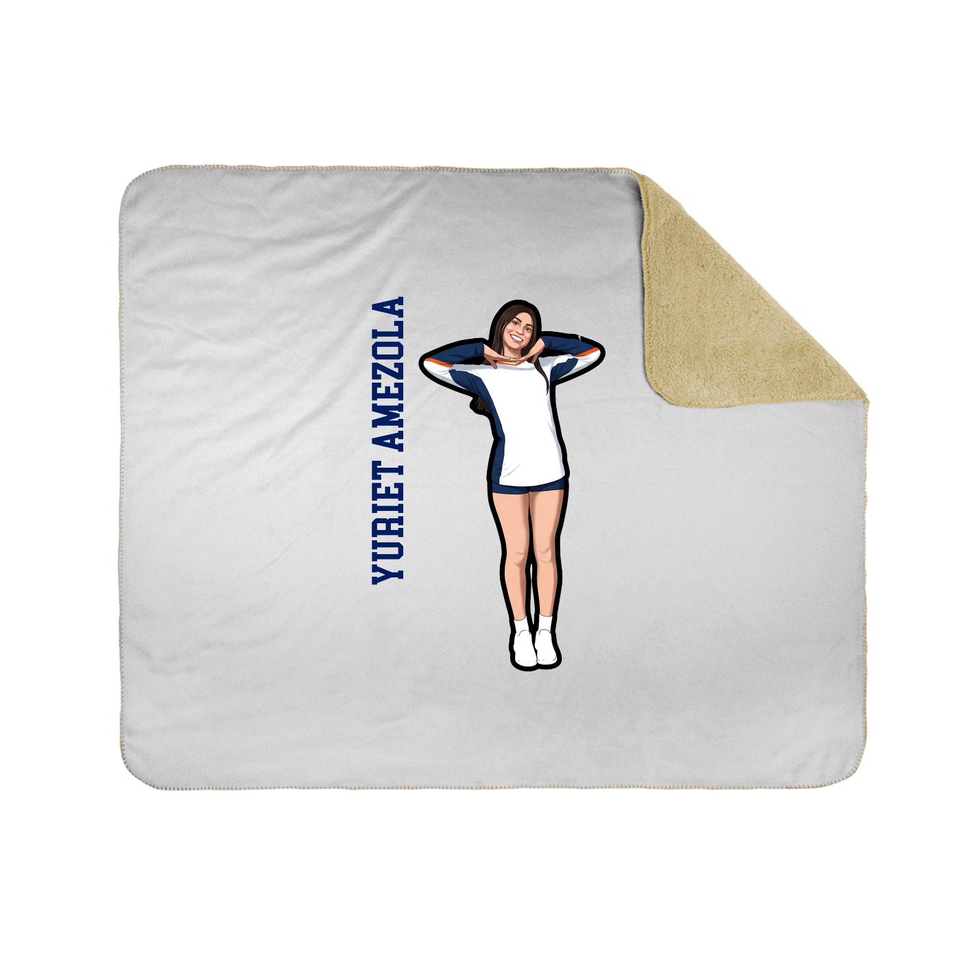 Throw Blanket — Name Vertical in White