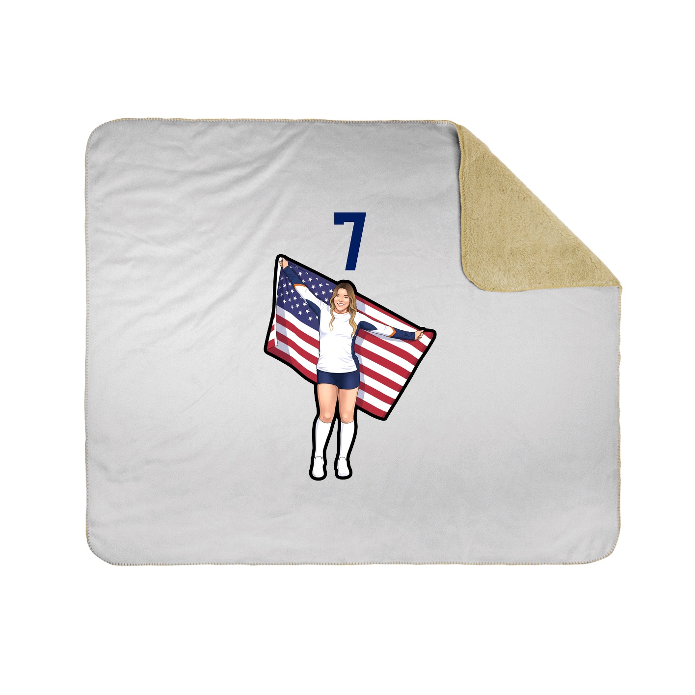 Throw Blanket — Number Top in White