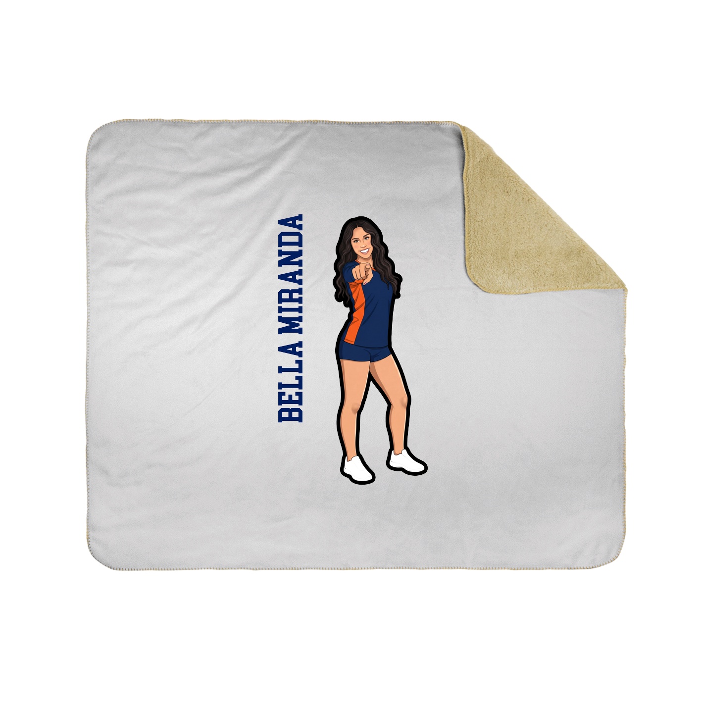Throw Blanket — Name Vertical in White