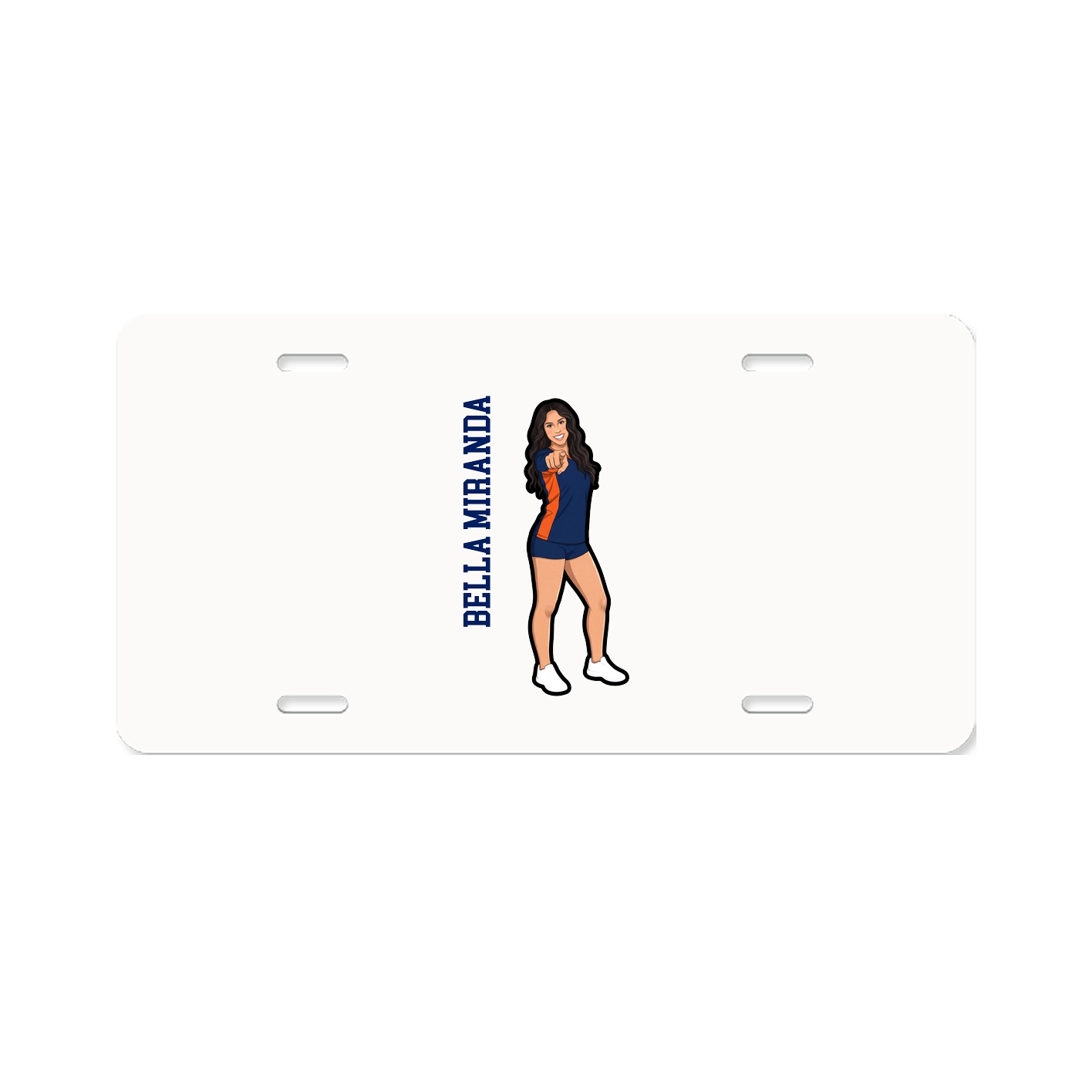 License Plate — Name Vertical in Classic