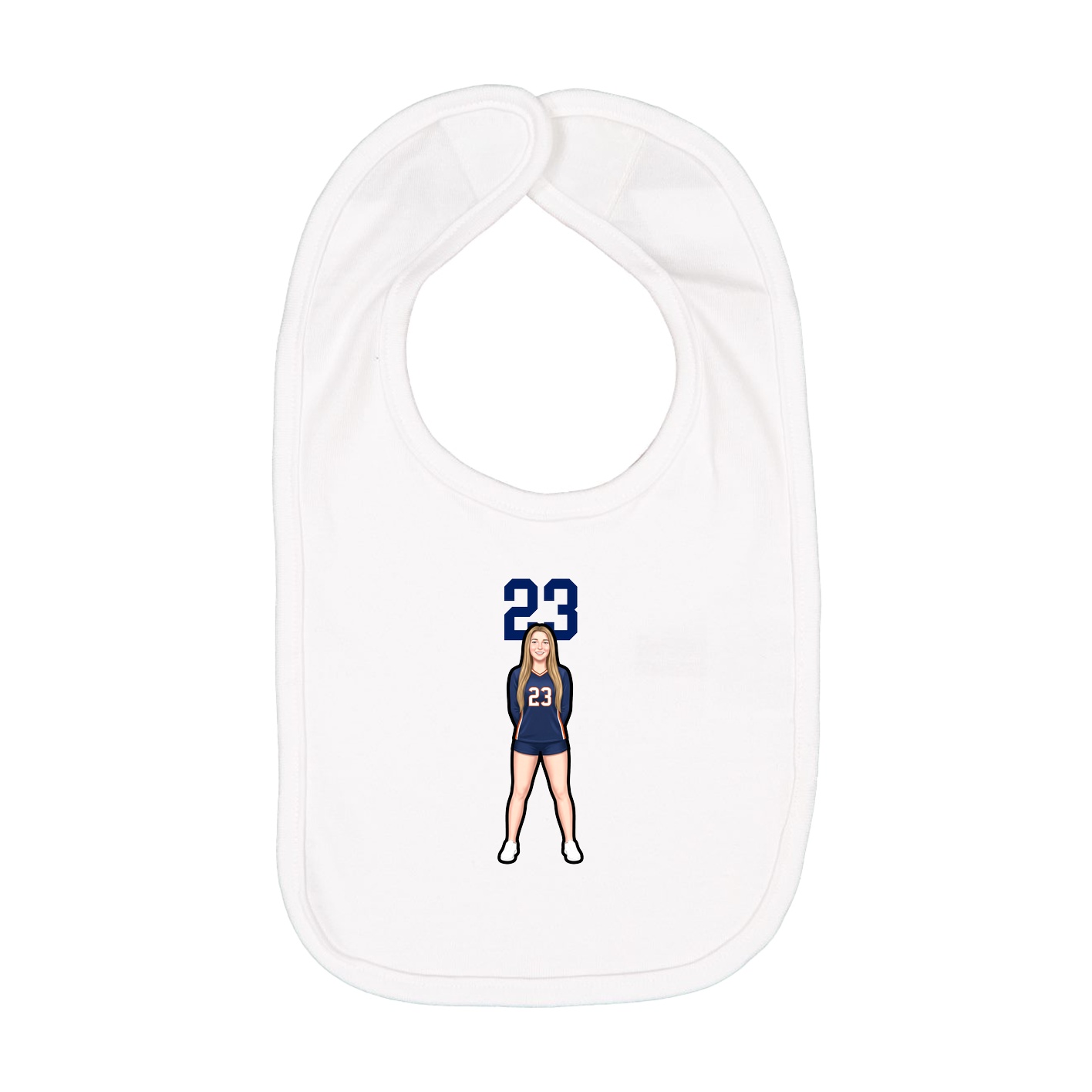 Infant Bib — Number Top in White