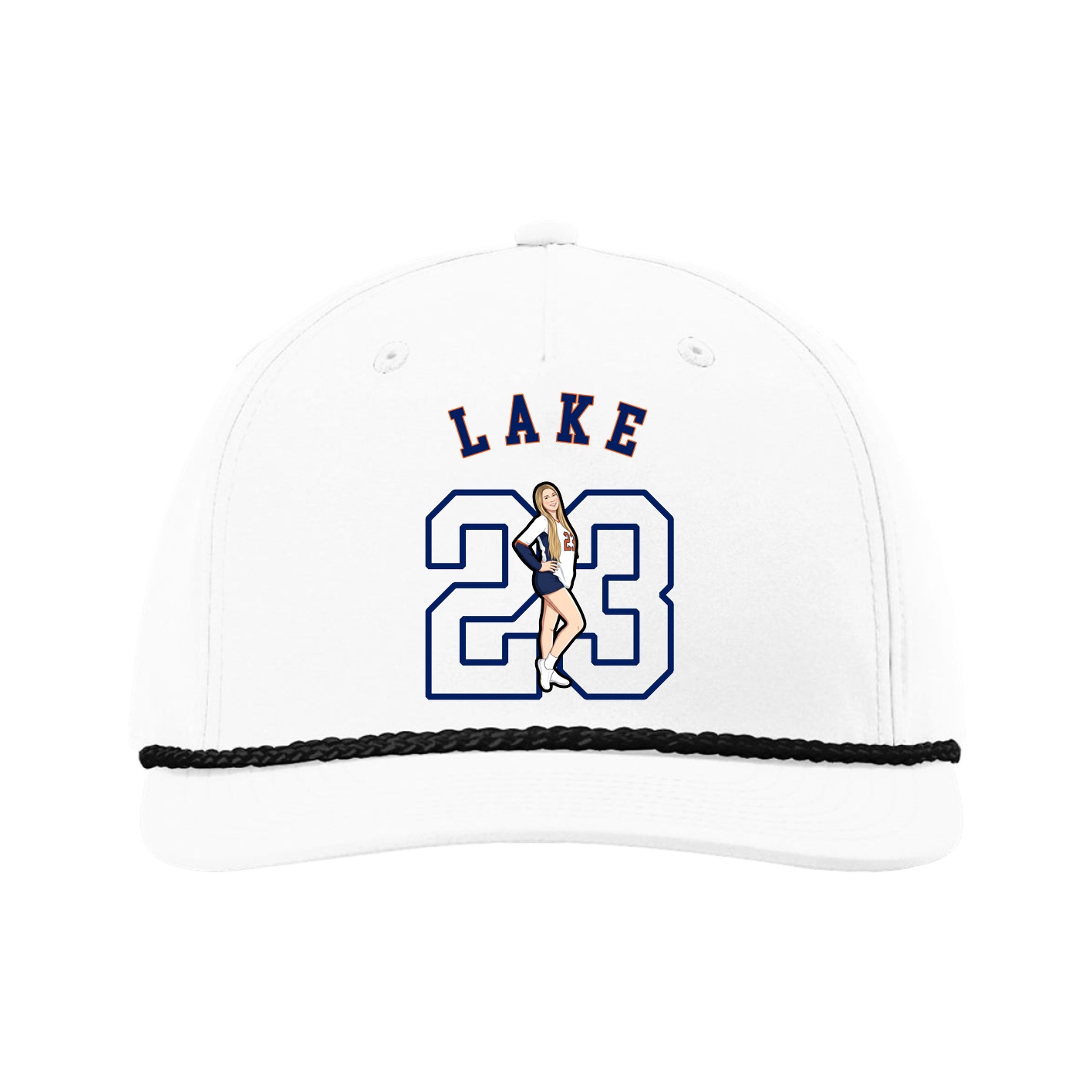 Five-Panel Classic Rope Cap — Shirsey Arch in White