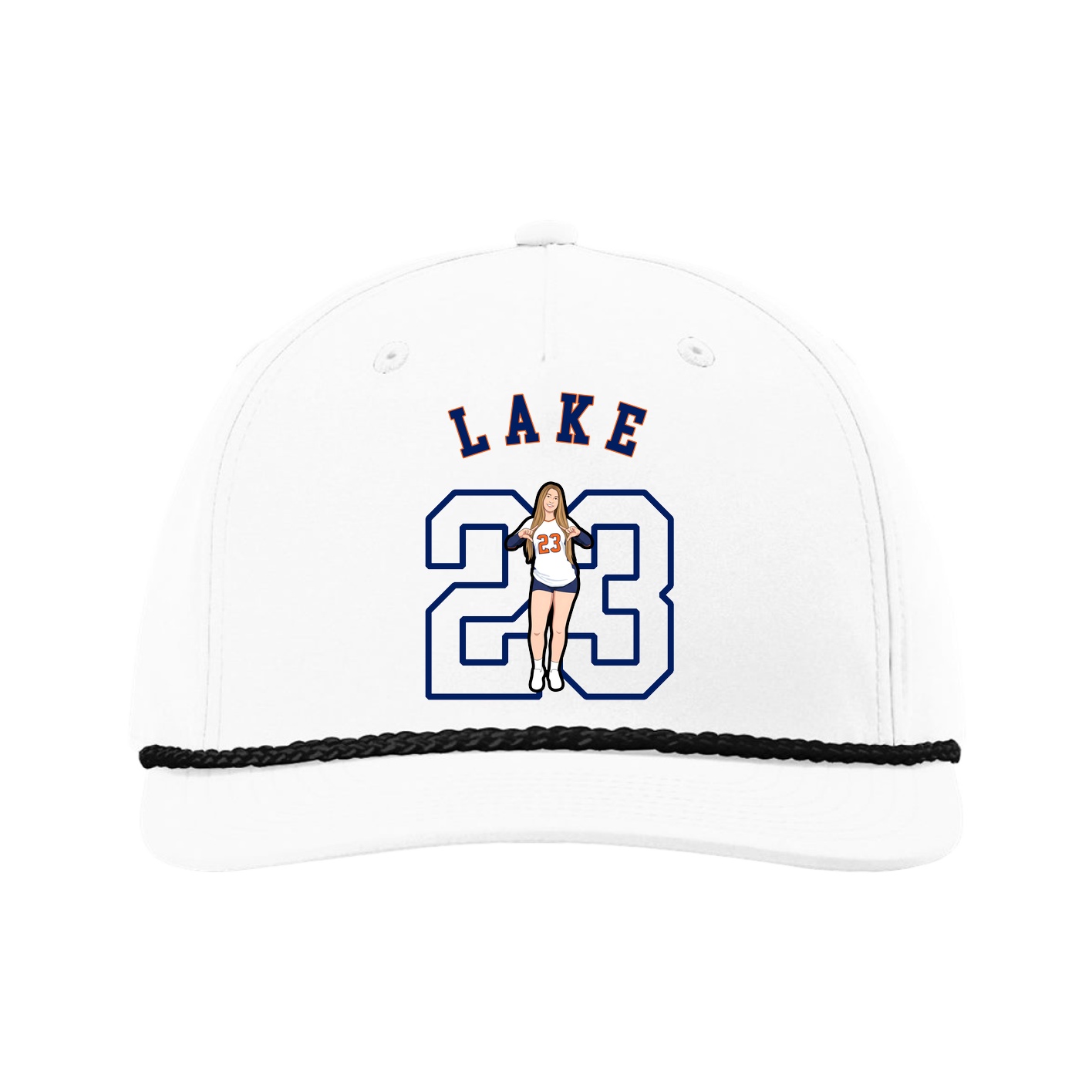 Five-Panel Classic Rope Cap — Shirsey Arch in White