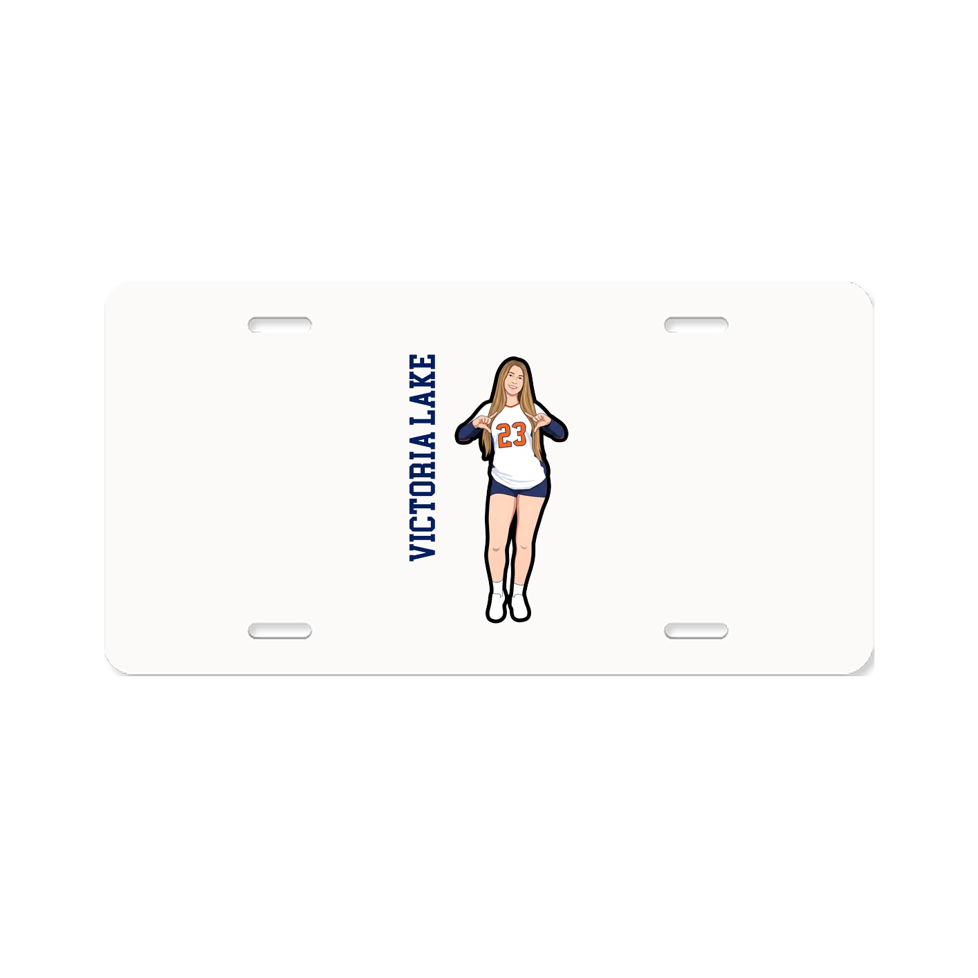 License Plate — Name Vertical in Classic