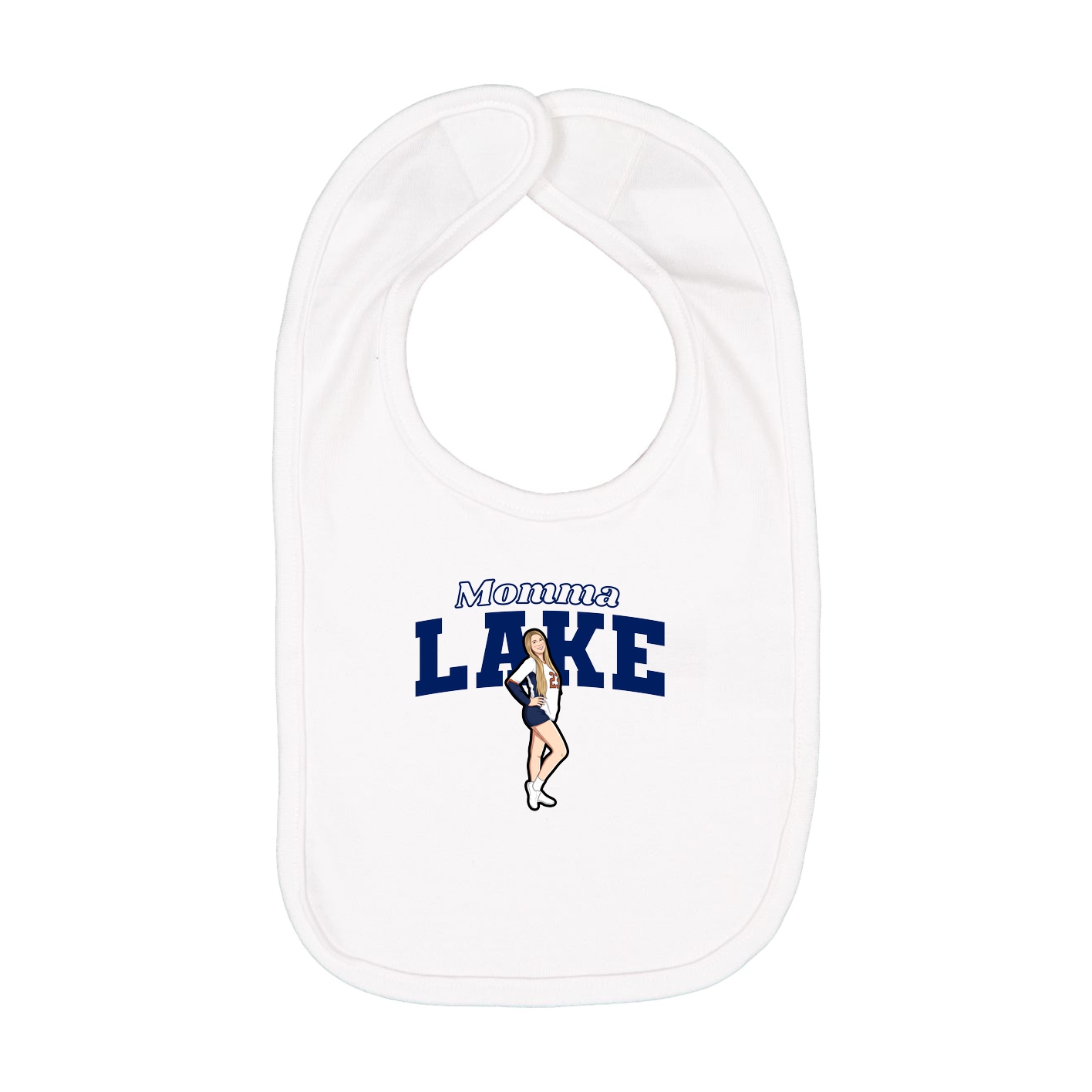 Infant Bib — Mothers Day Block in White