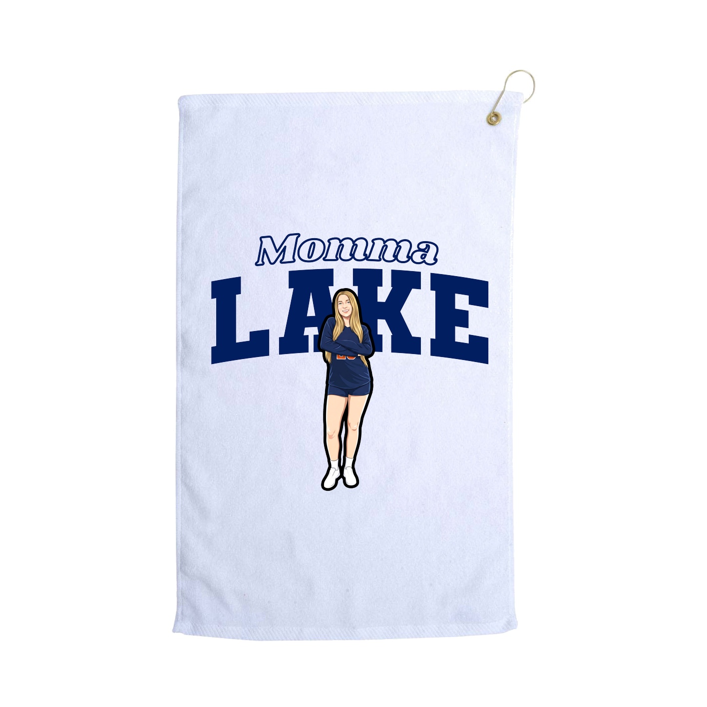 Golf Towel — Mothers Day Block in White