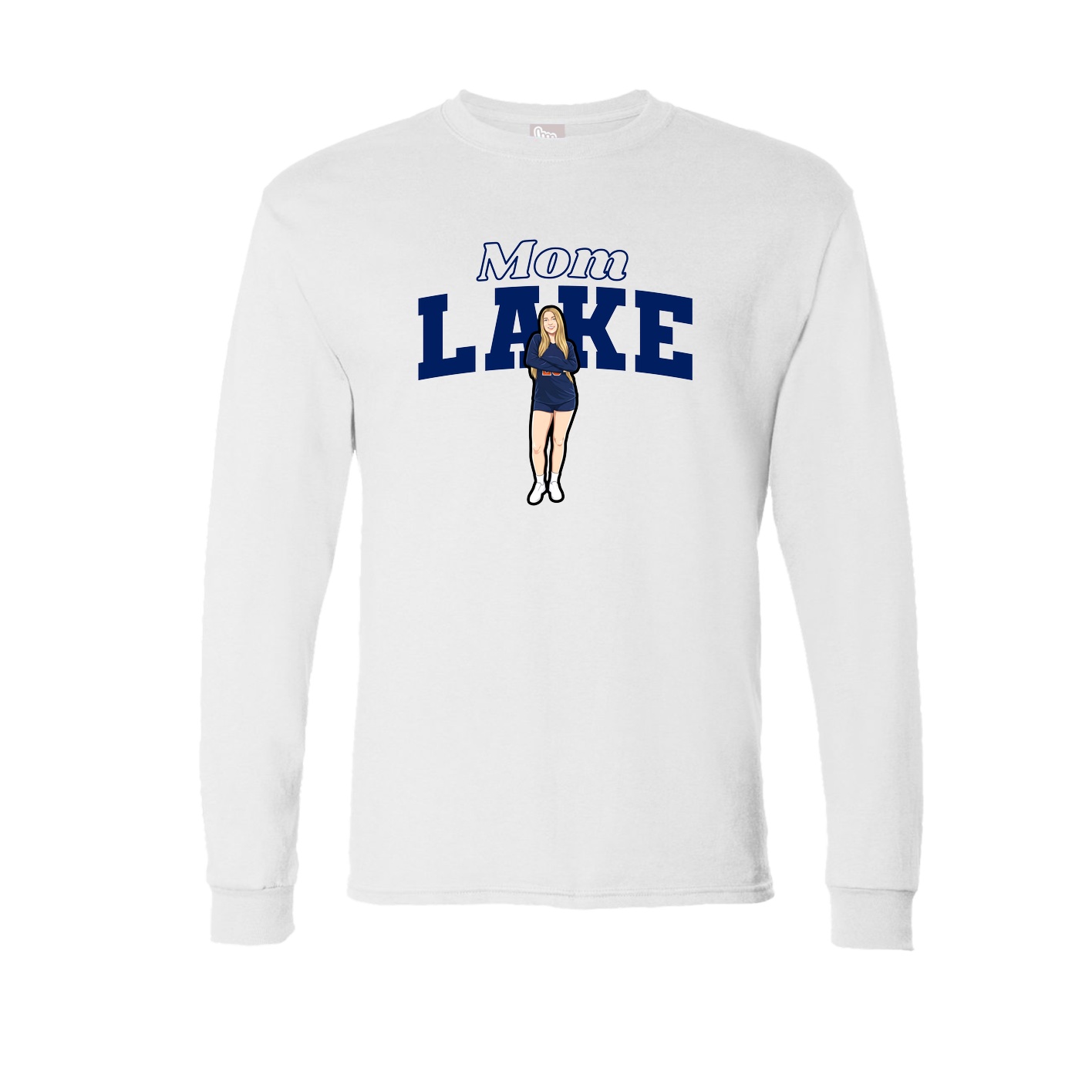 Long Sleeve Tee — Mothers Day Block in White