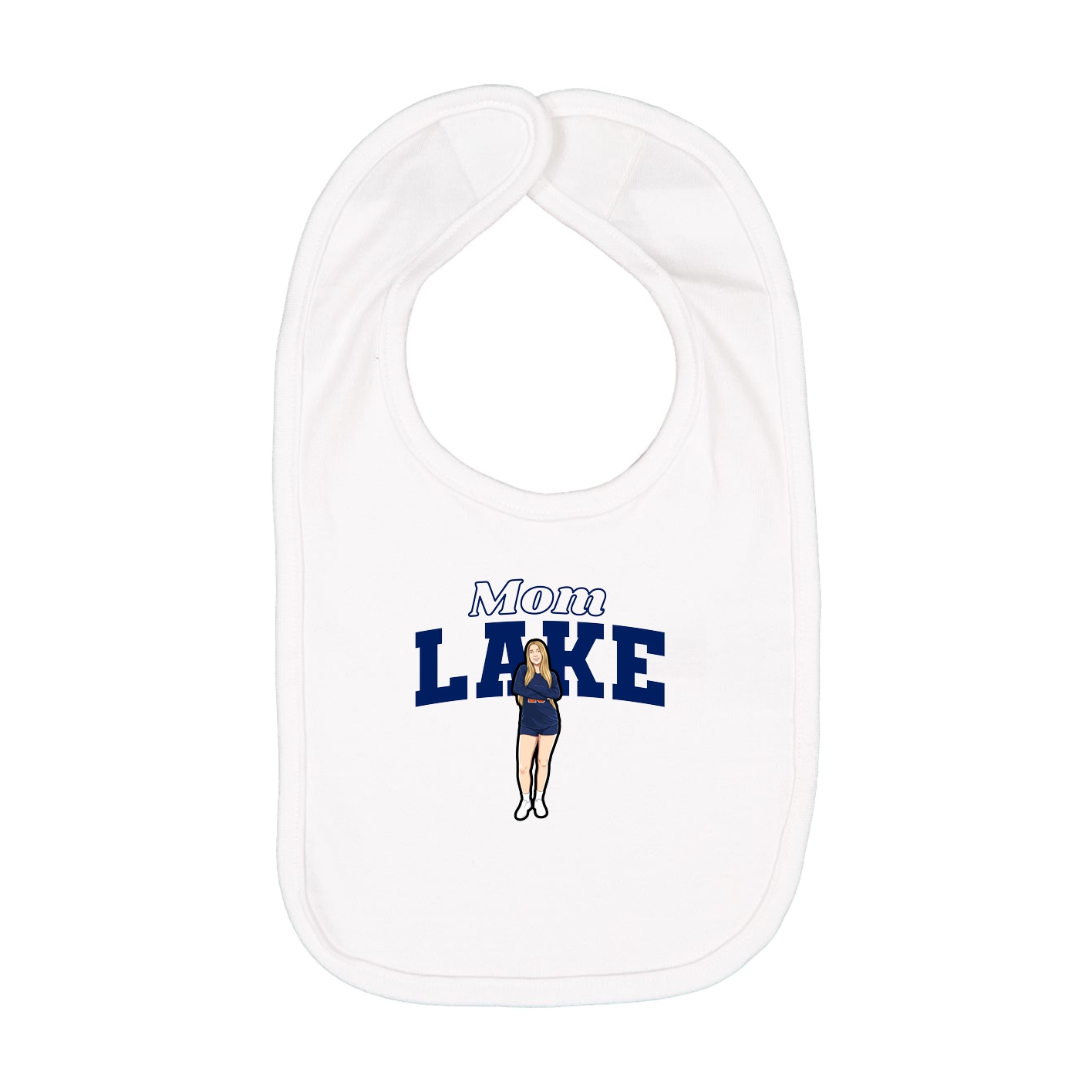 Infant Bib — Mothers Day Block in White