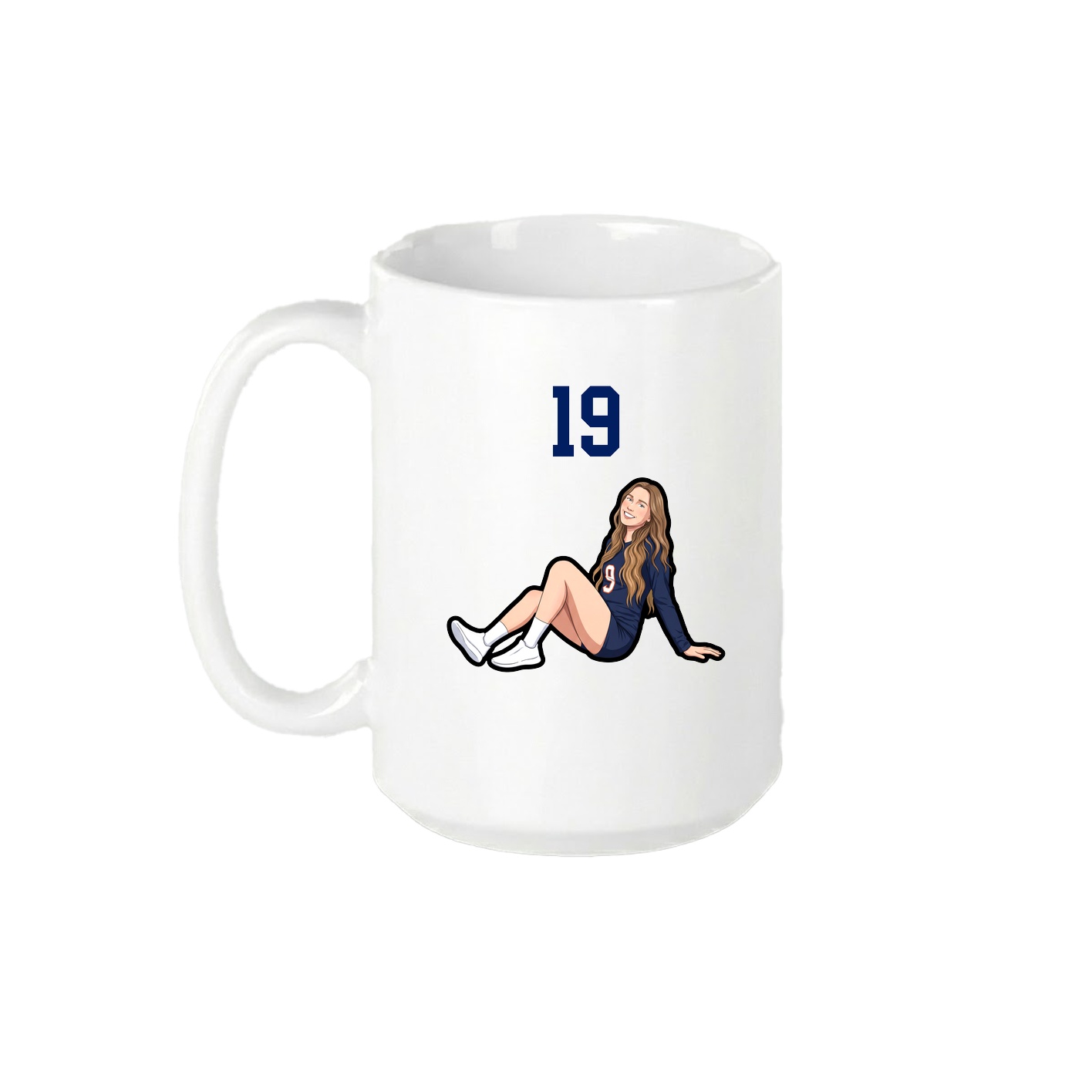 15oz Coffee Mug — Number Top in White