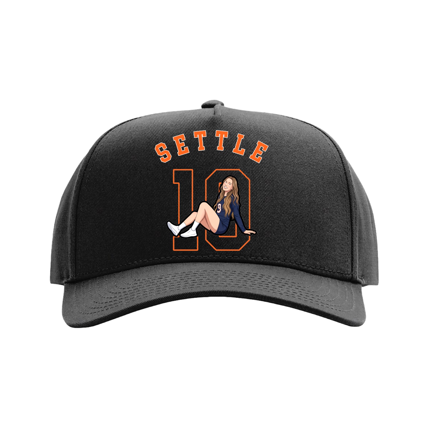 Full Fabric Five-Panel Champ Cap — Shirsey Arch in Black