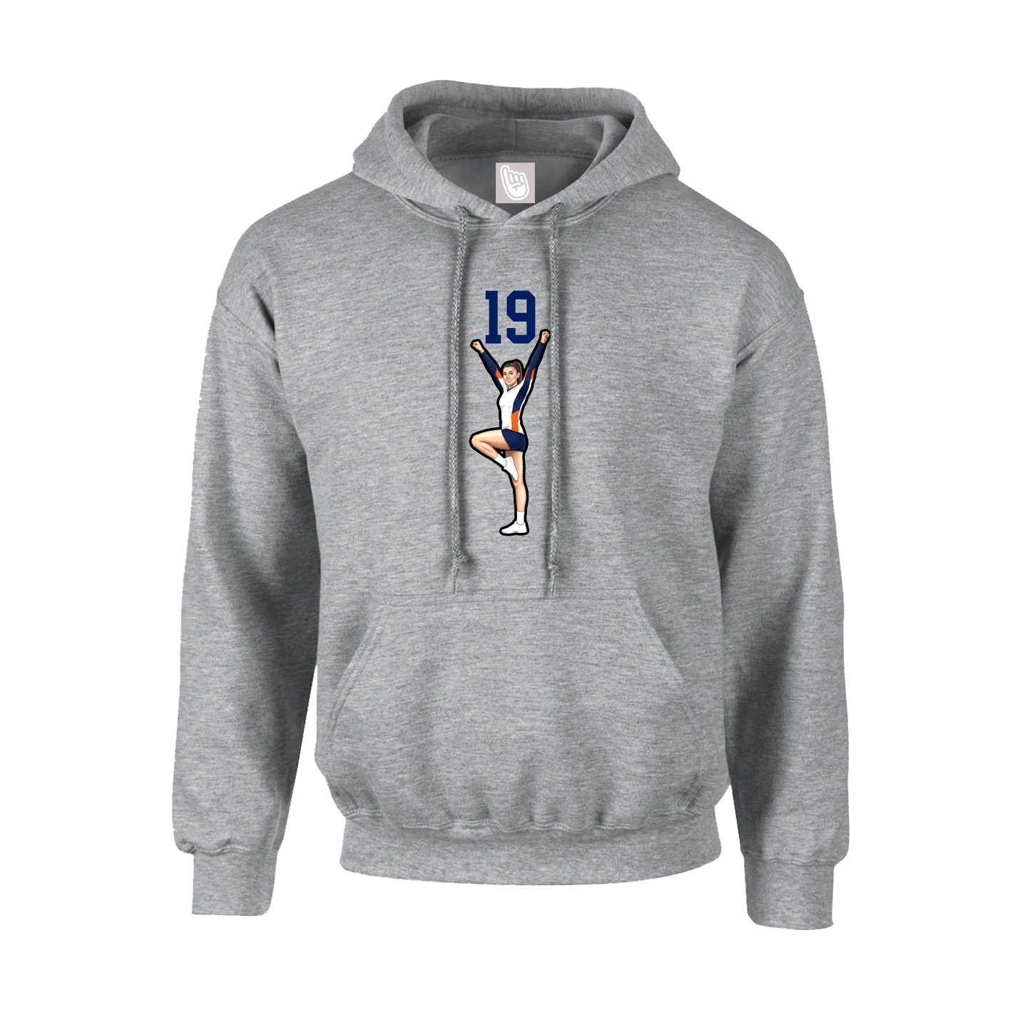 Hoodie — Number Top in Grey