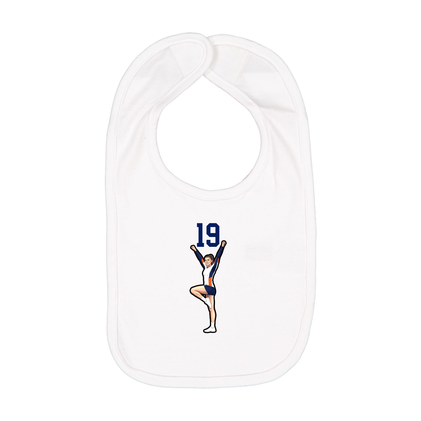 Infant Bib — Number Top in White
