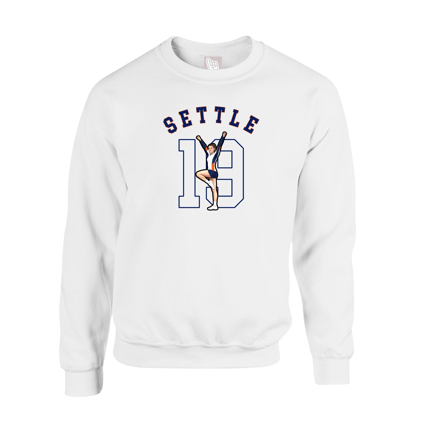 Fleece Crew — Shirsey Arch in White