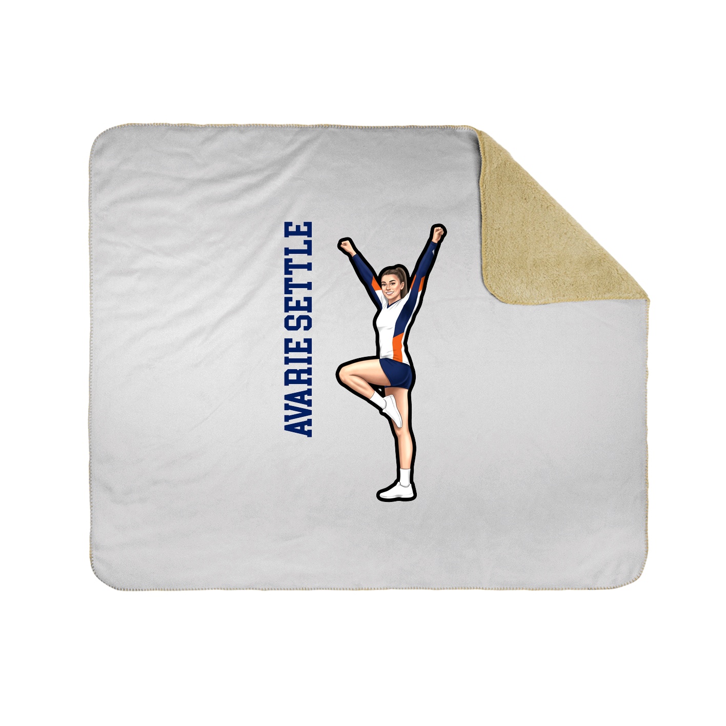 Throw Blanket — Name Vertical in White