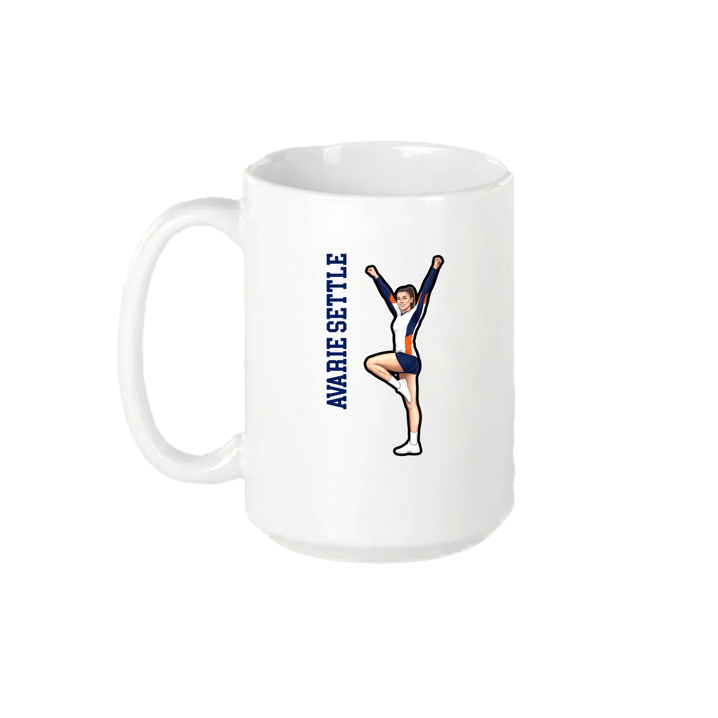 15oz Coffee Mug — Name Vertical in White