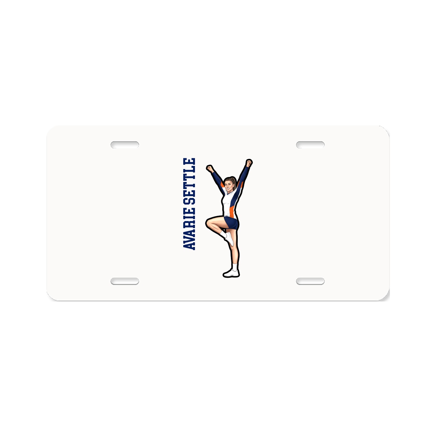 License Plate — Name Vertical in Classic