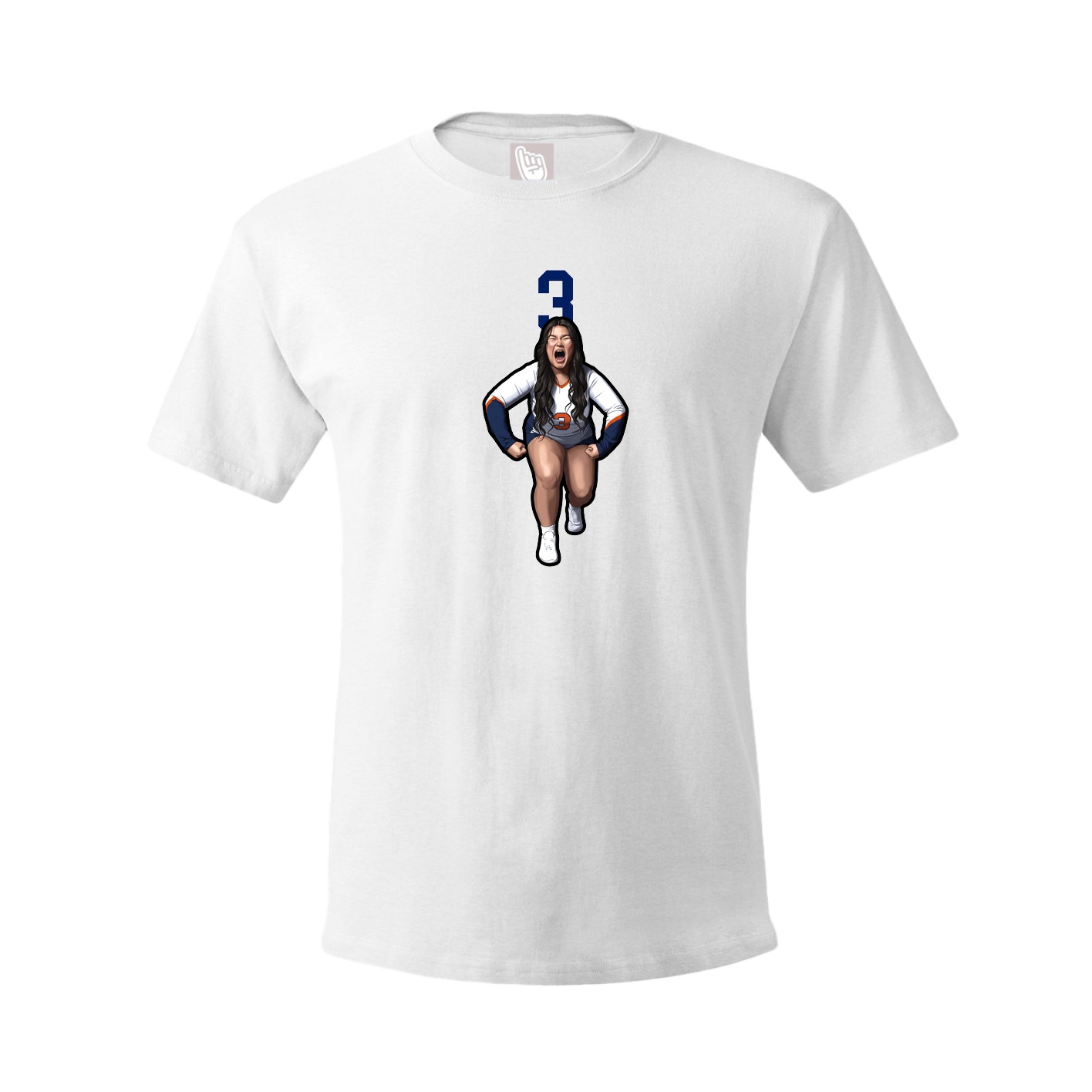 Youth Tee — Number Top in White
