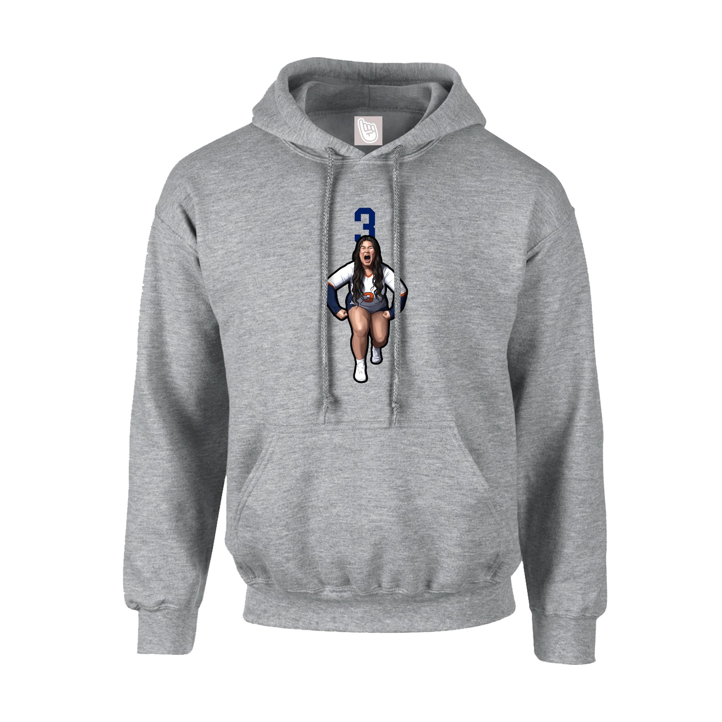 Hoodie — Number Top in Grey