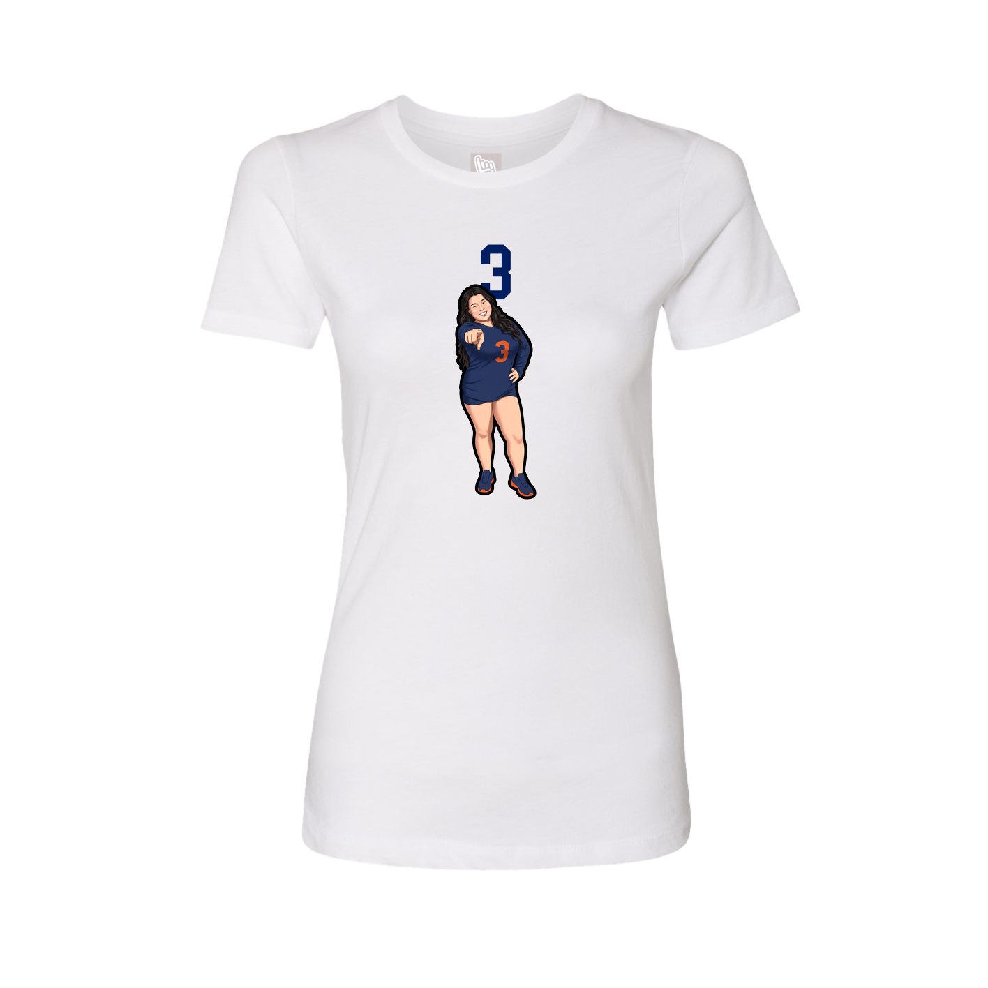 Womens Tee — Number Top in White