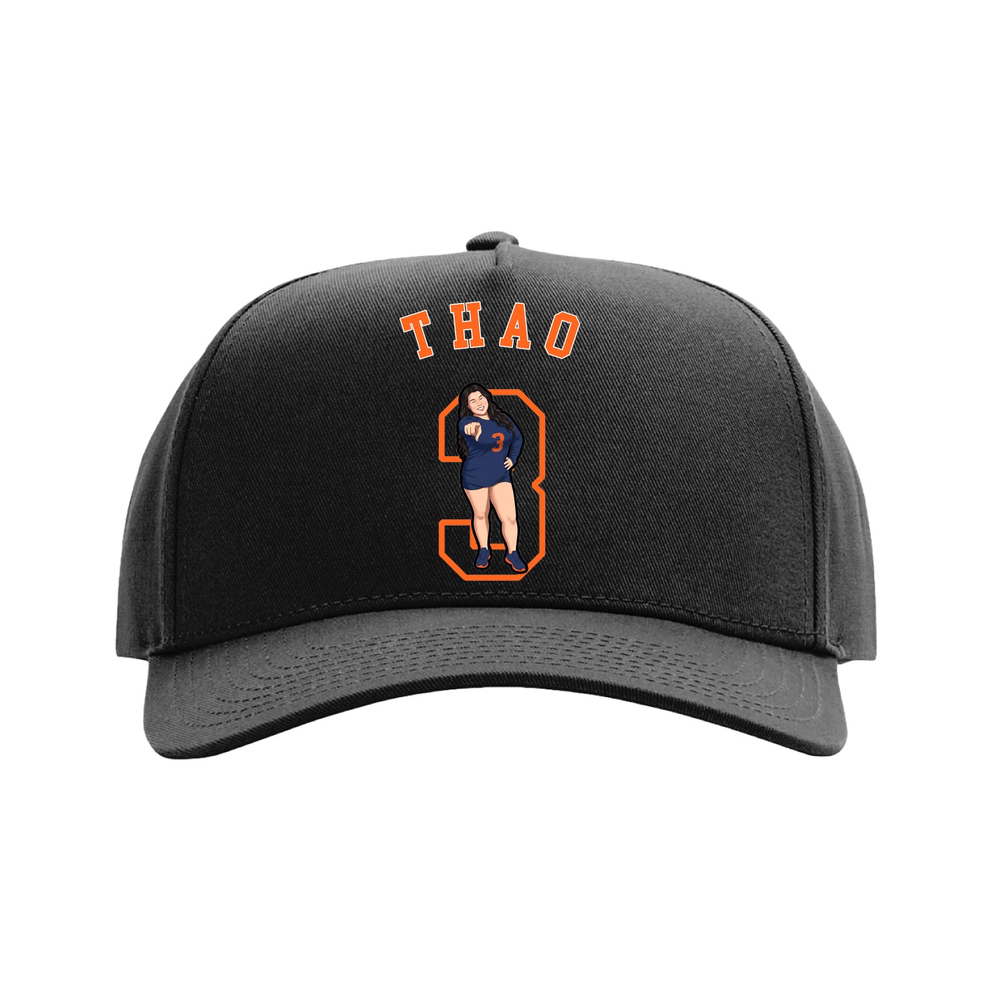 Full Fabric Five-Panel Champ Cap — Shirsey Arch in Black