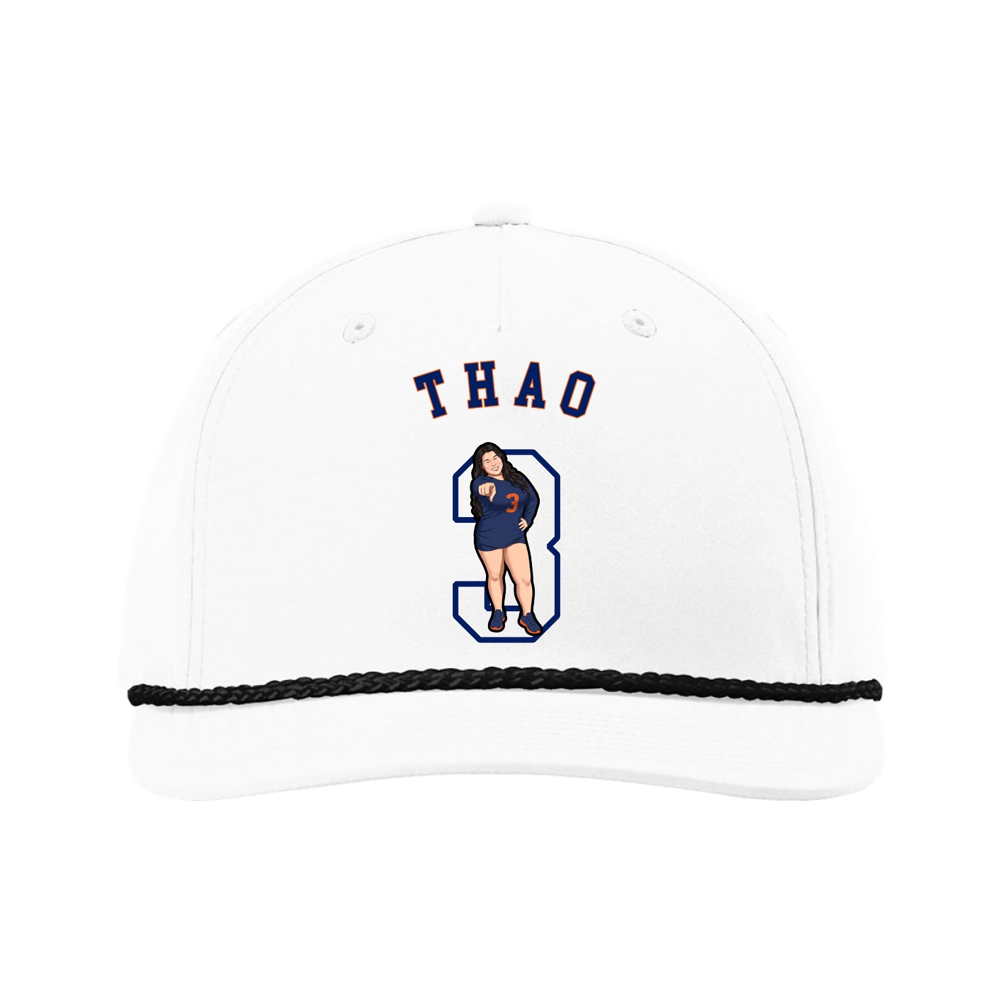 Five-Panel Classic Rope Cap — Shirsey Arch in White