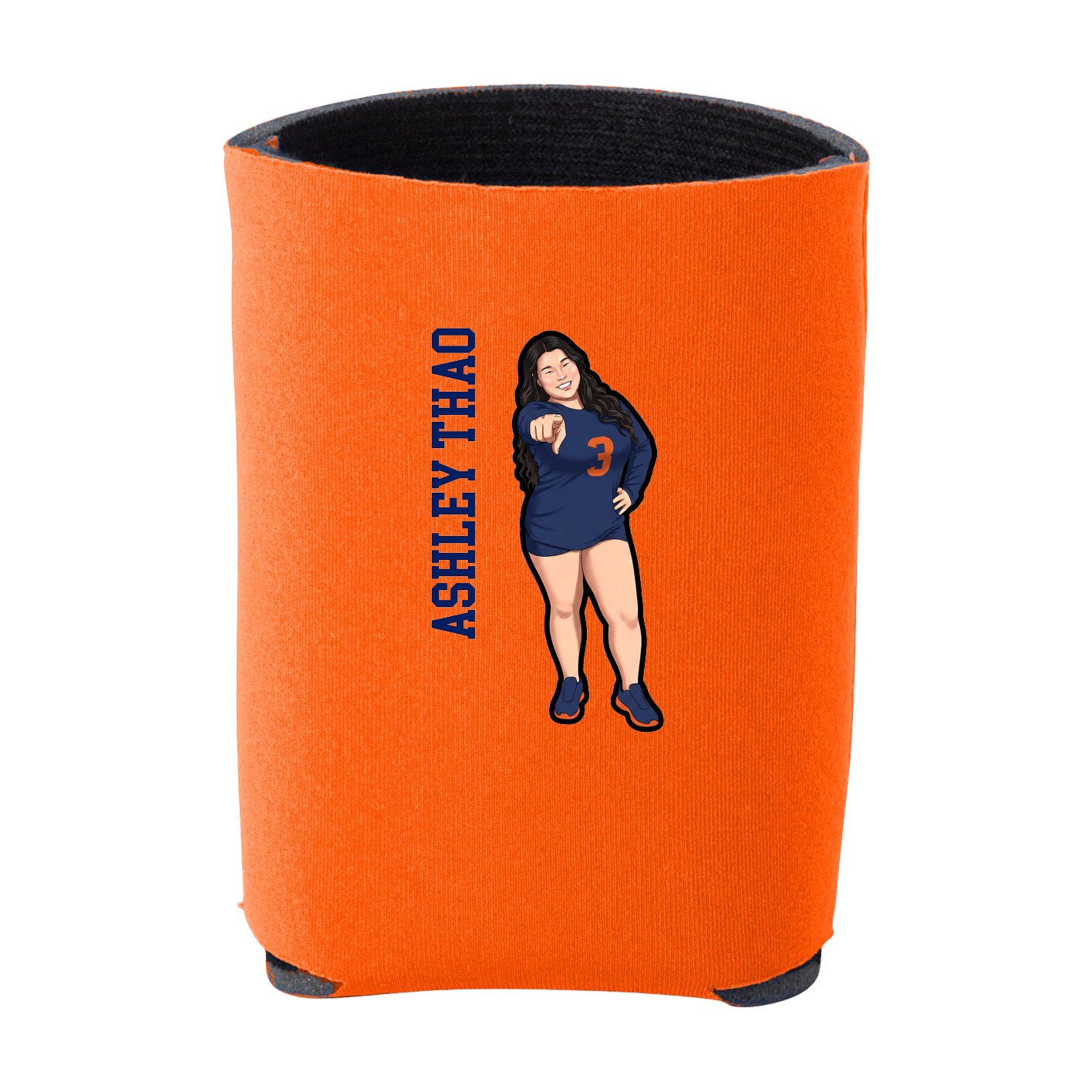 Can Holder — Name Vertical in Orange