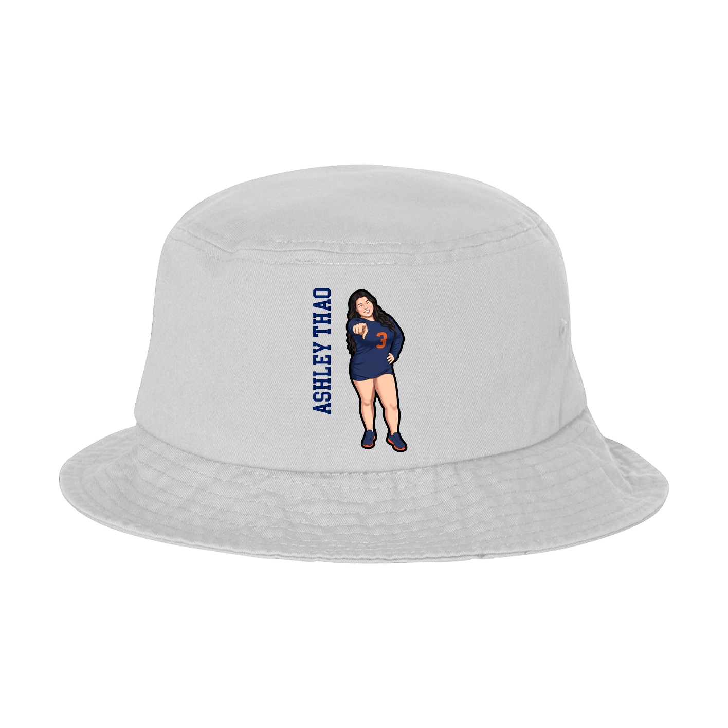 Bucket Cap — Name Vertical in White