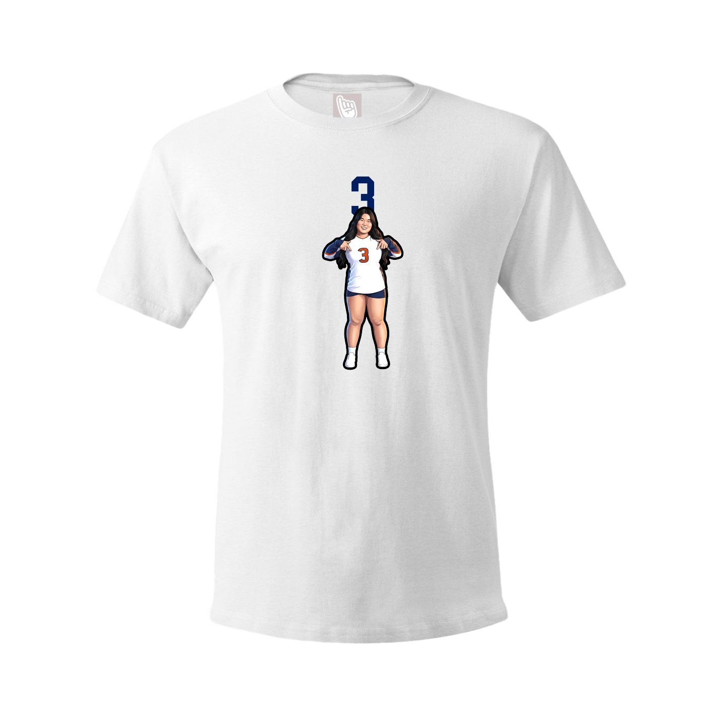 Youth Tee — Number Top in White